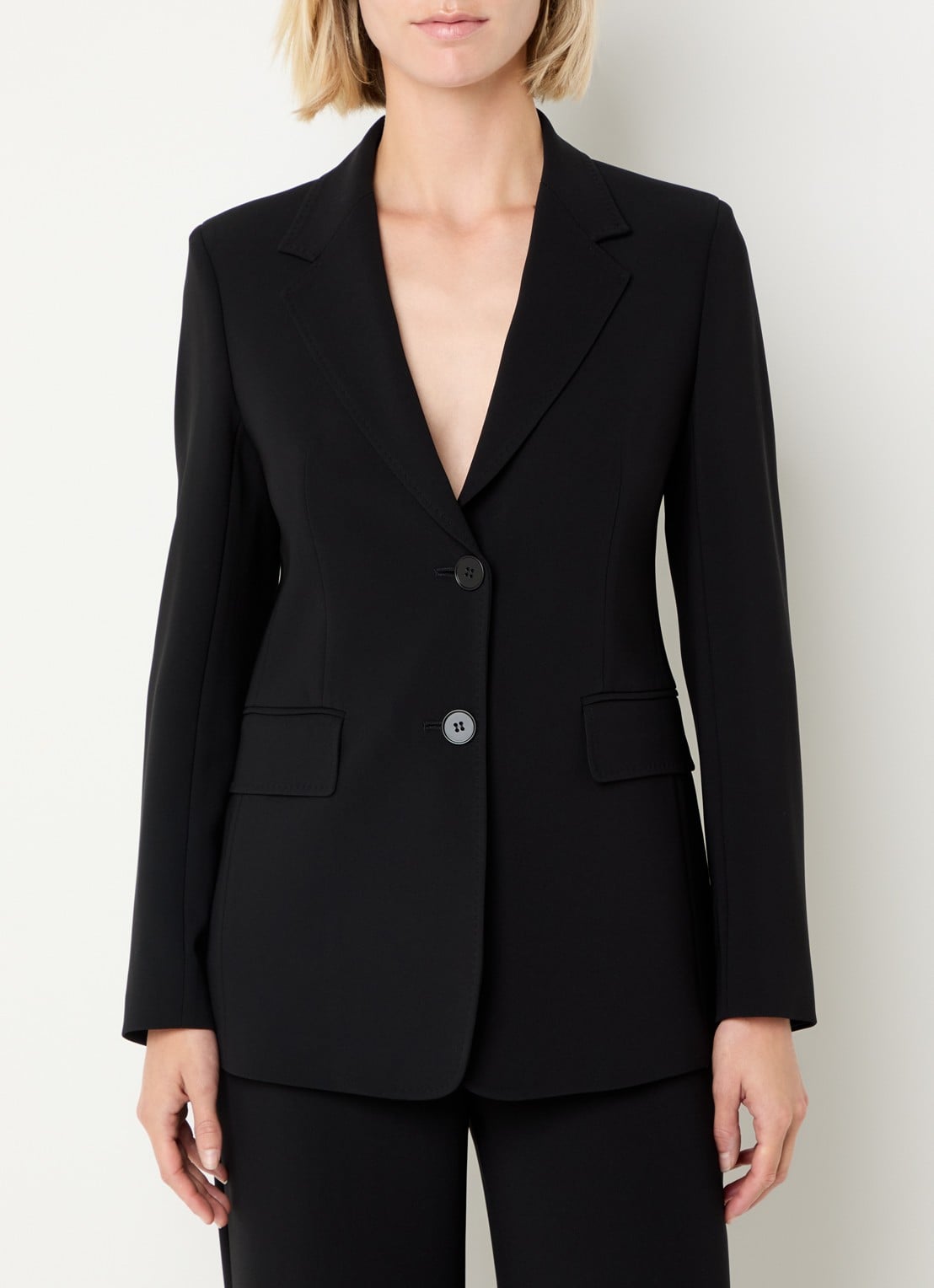 Max Mara Linz blazer met schoudervulling - detail 2 zwart