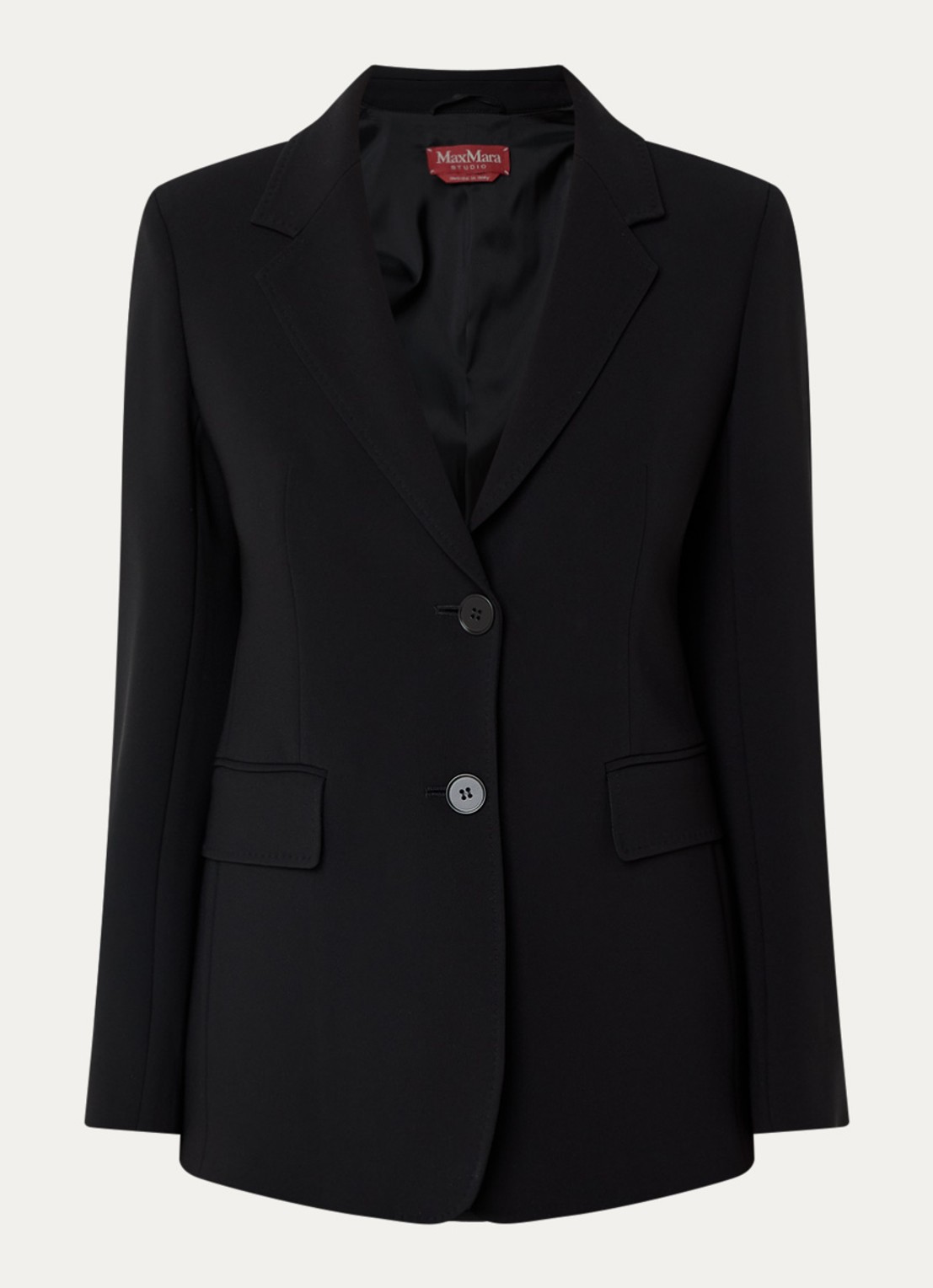 Max Mara Linz blazer met schoudervulling - voorkant 3 zwart