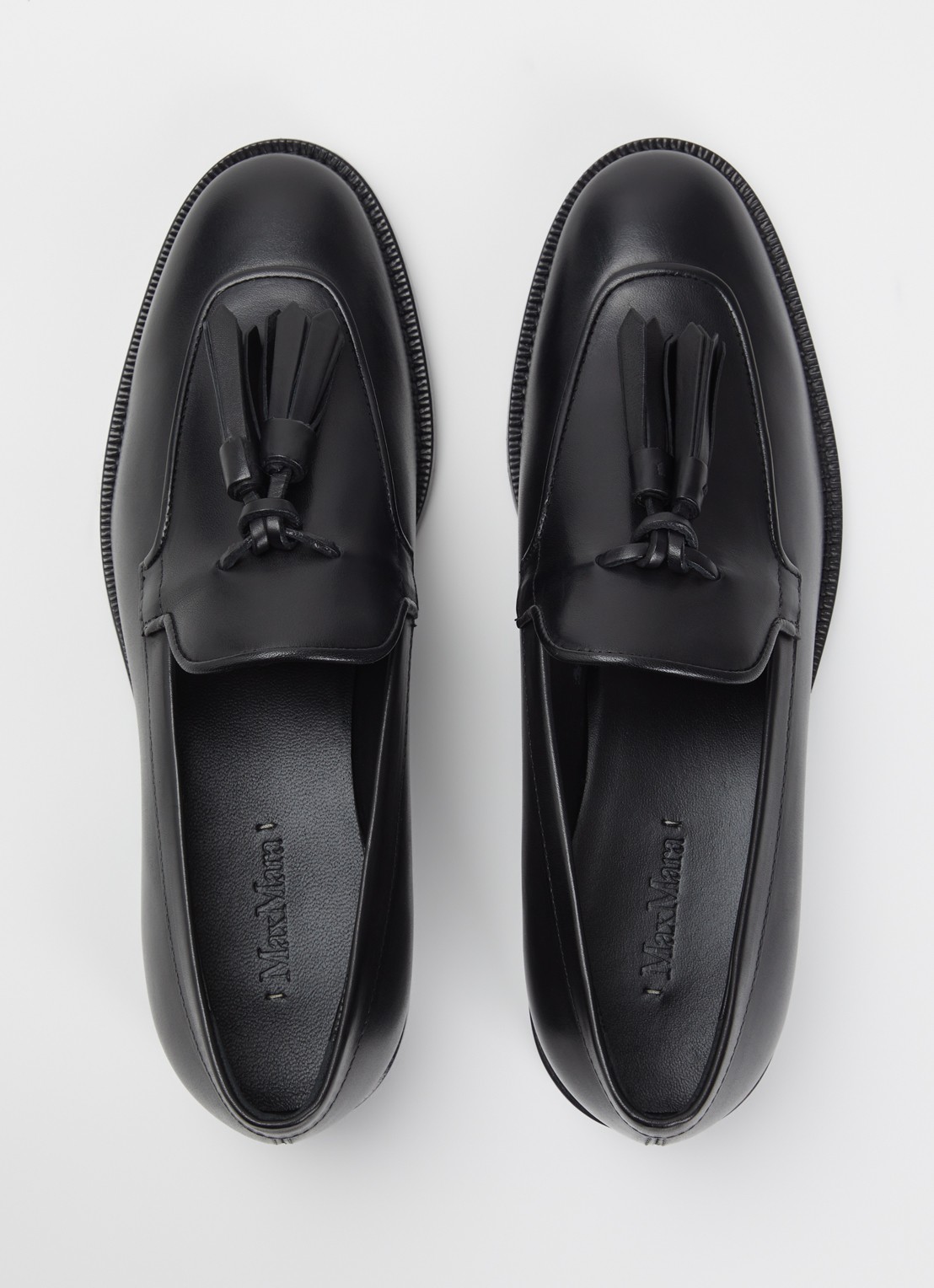 Max Mara Loafer van leer - detail 2 zwart