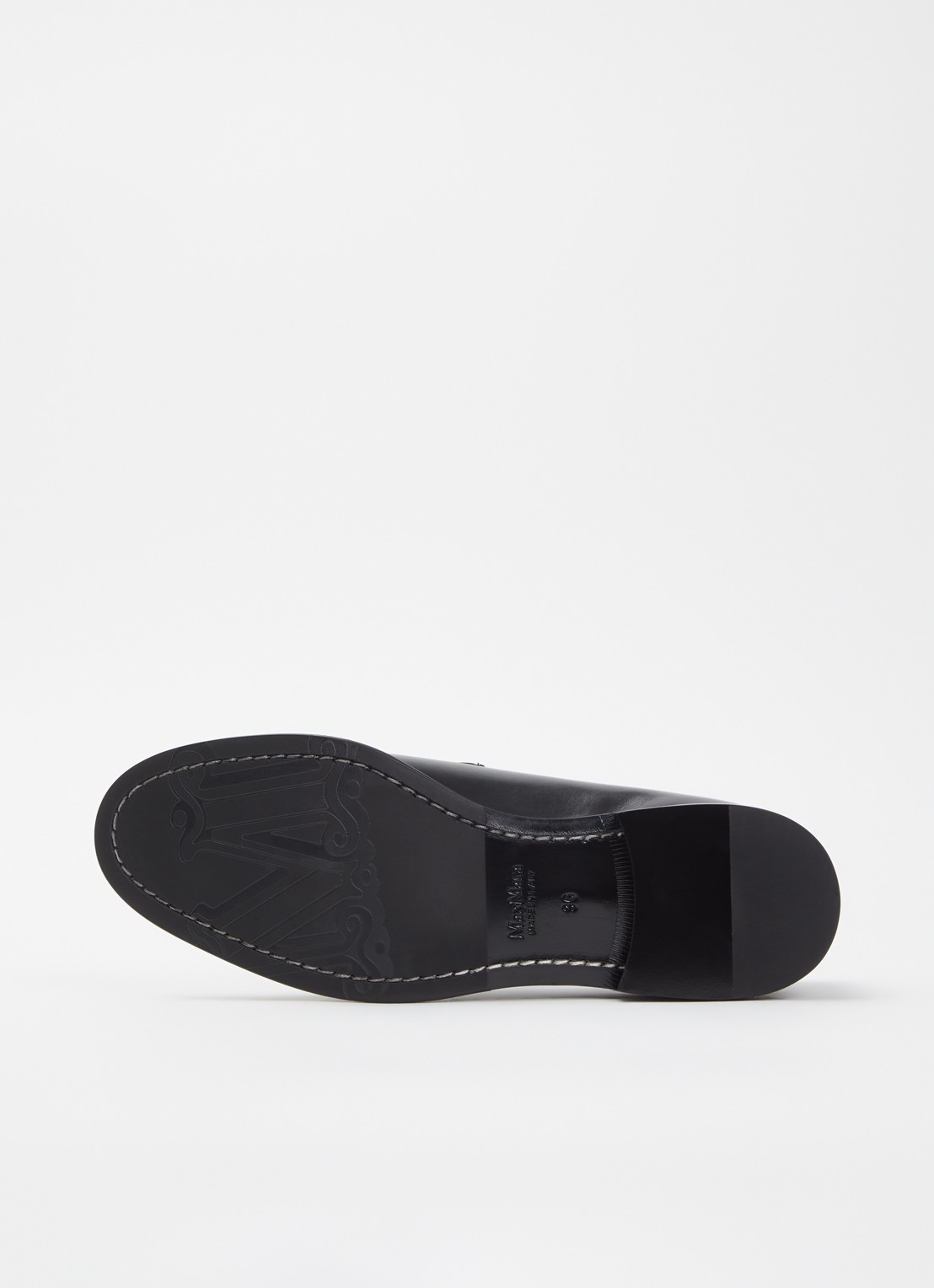 Max Mara Loafer van leer - detail 3 zwart
