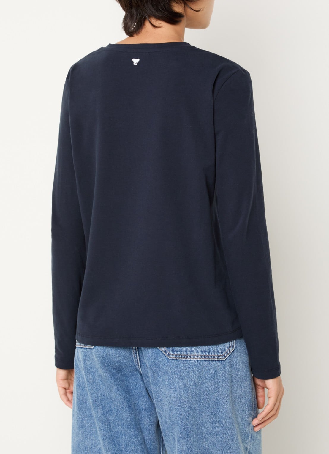 Max Mara Longsleeve met logoprint - achterkant donkerblauw