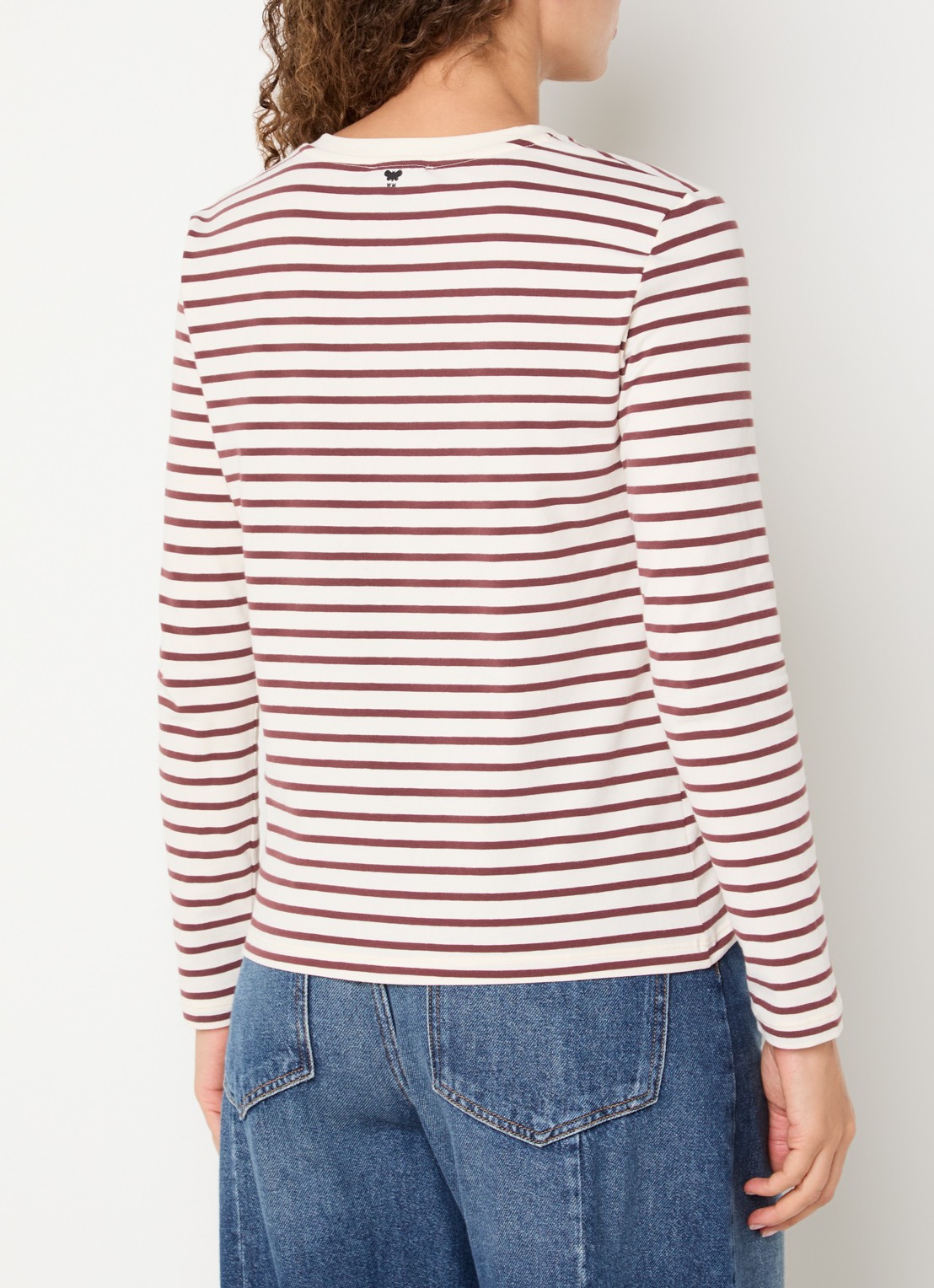 Max Mara Longsleeve met logoprint - achterkant 4 bordeauxrood