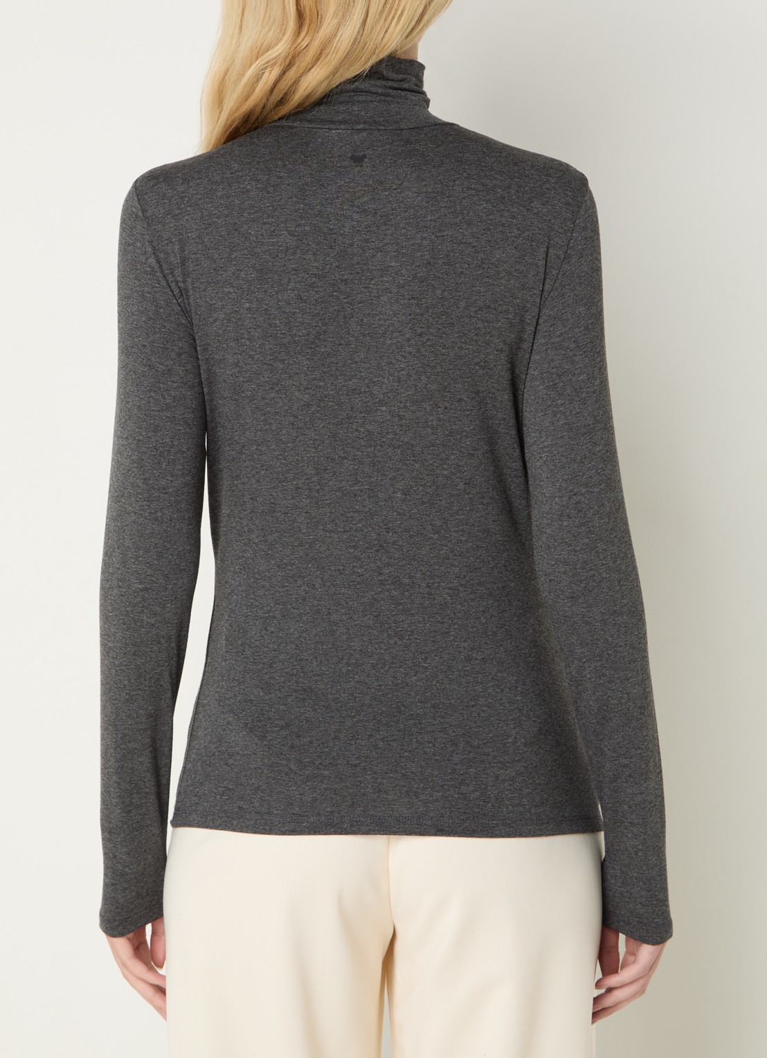 Max Mara Longsleeve van jersey met col  - achterkant donkergrijs