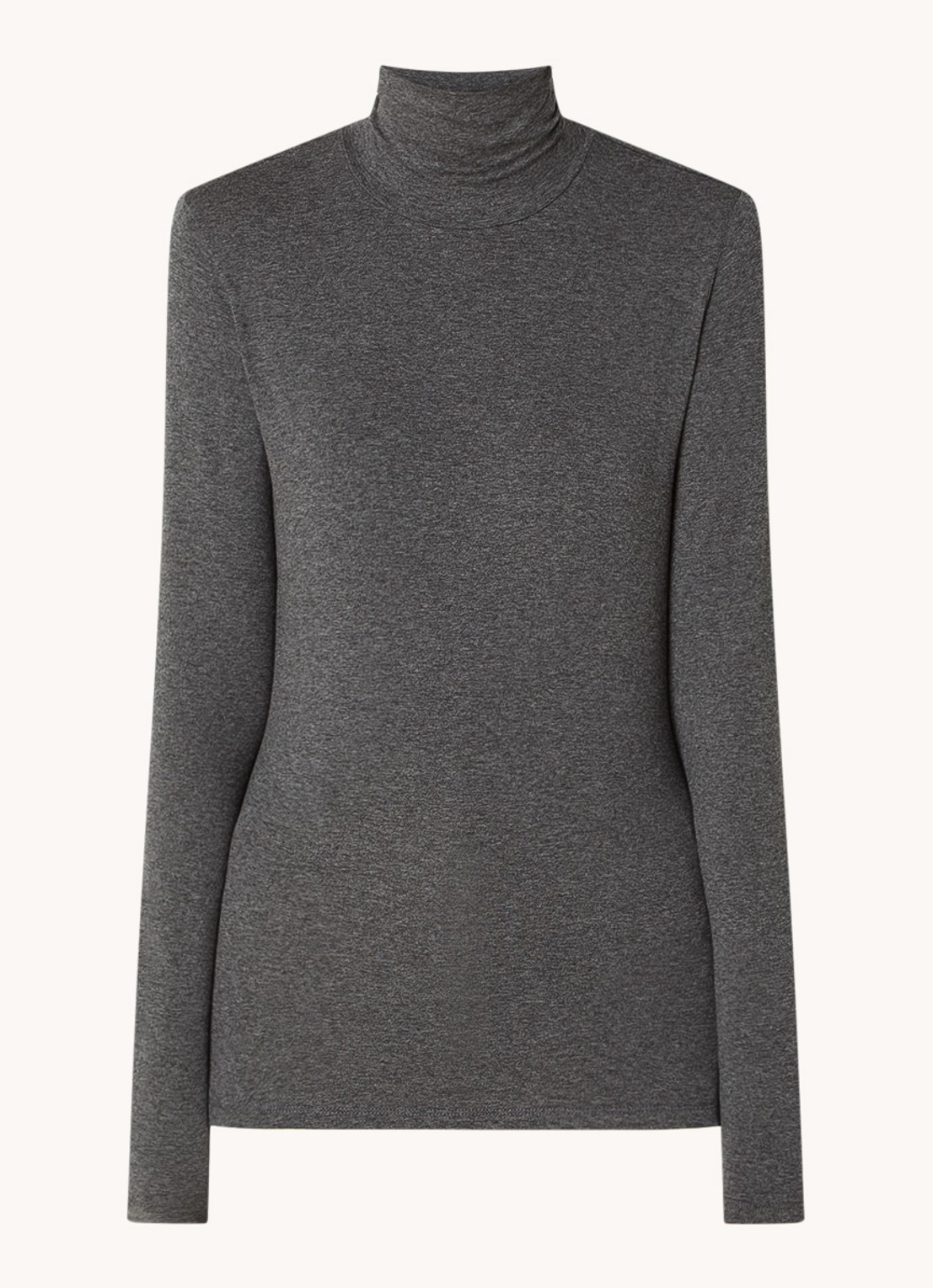 Max Mara Longsleeve van jersey met col  - voorkant 3 donkergrijs