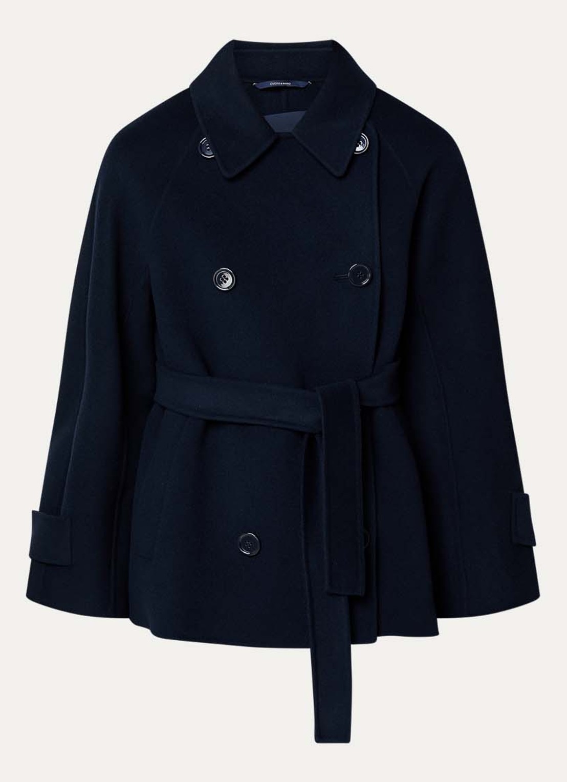 Max Mara Louise double-breasted mantel van scheerwol - voorkant 2 donkerblauw