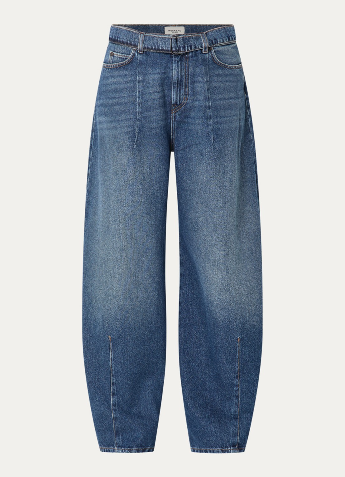 Max Mara Madia high waist wide leg jeans met medium wassing - voorkant 4 indigo