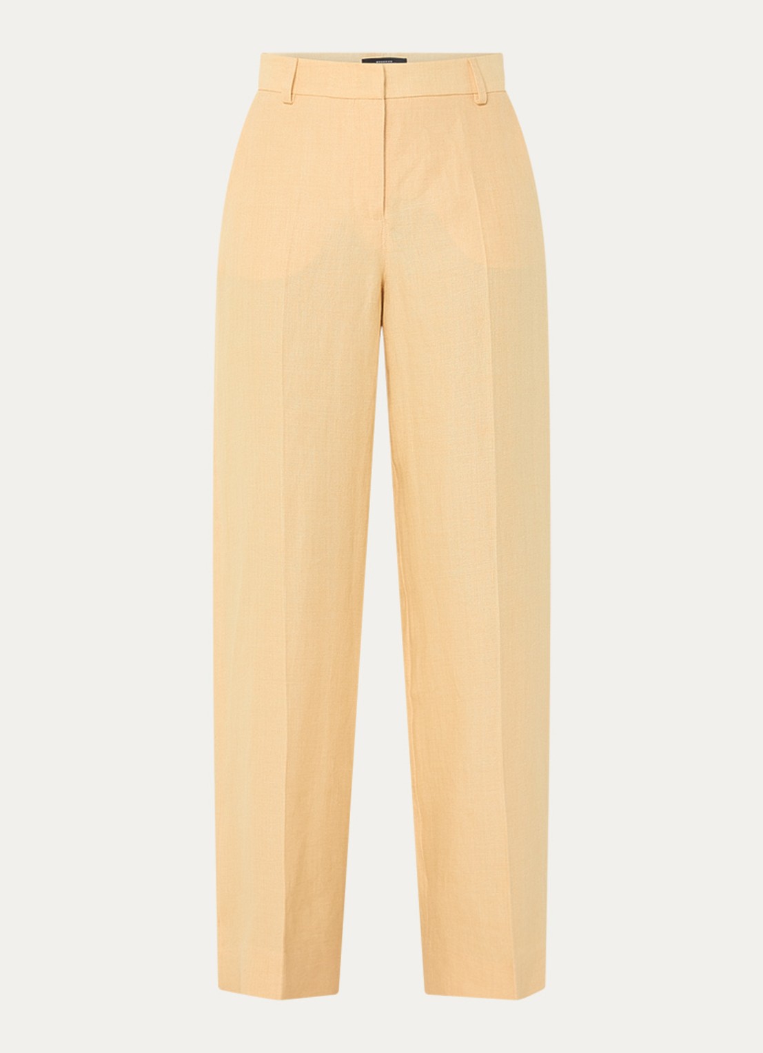 Max Mara Malizia high waist wide fit pantalon van linnen - voorkant 2 geel