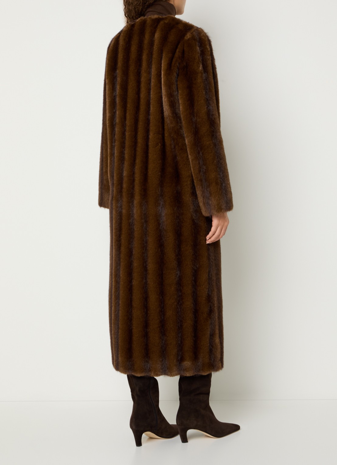 Max Mara Mantel van imitatiebont - achterkant 4 donkerbruin