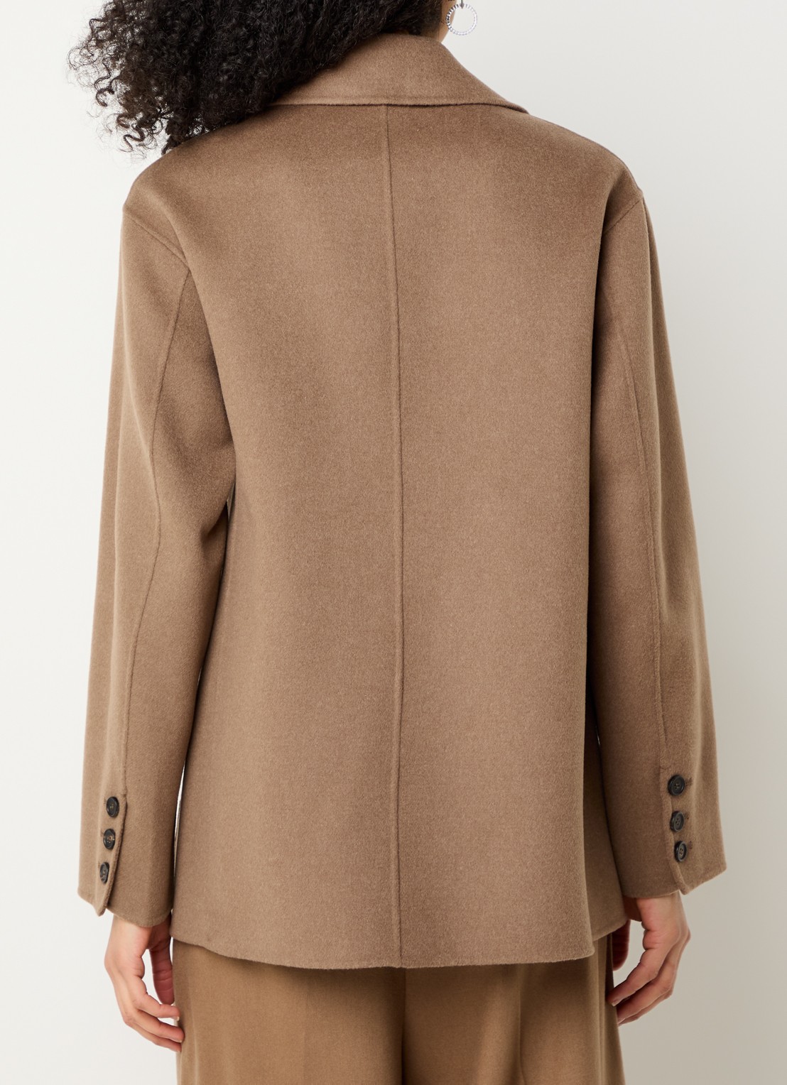 Max Mara Mantel van wol met steekzakken - achterkant 4 bruin