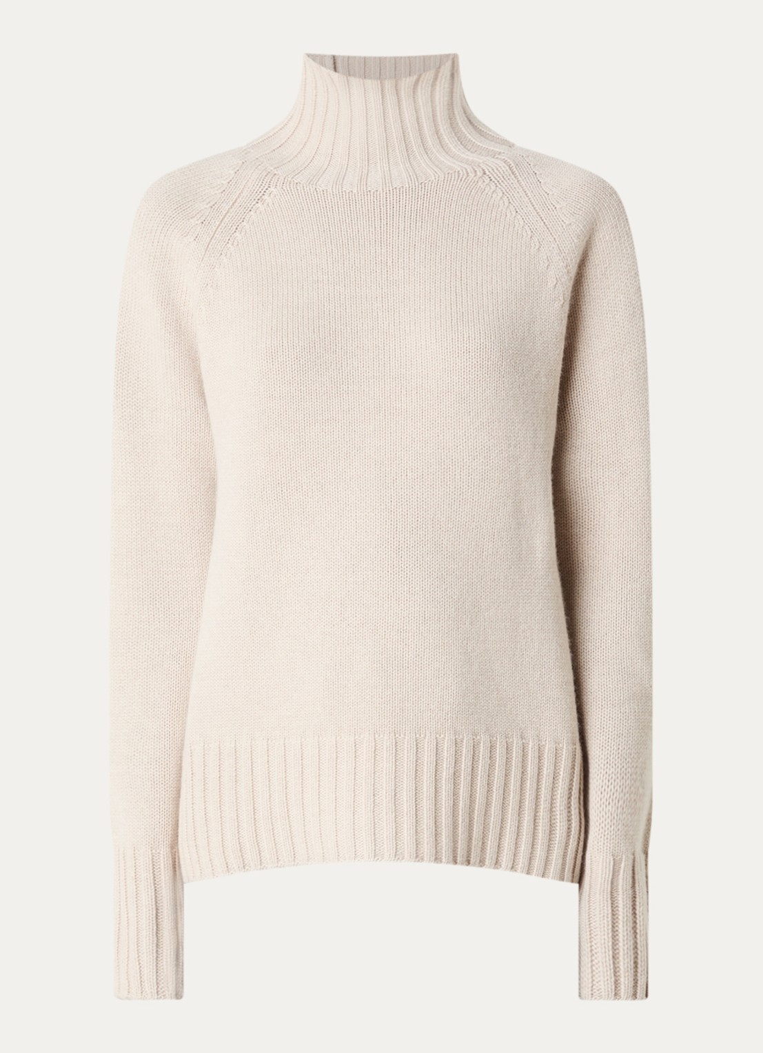 Max Mara Mantova fijngebreide trui in kasjmierblend met col - voorkant 3 creme
