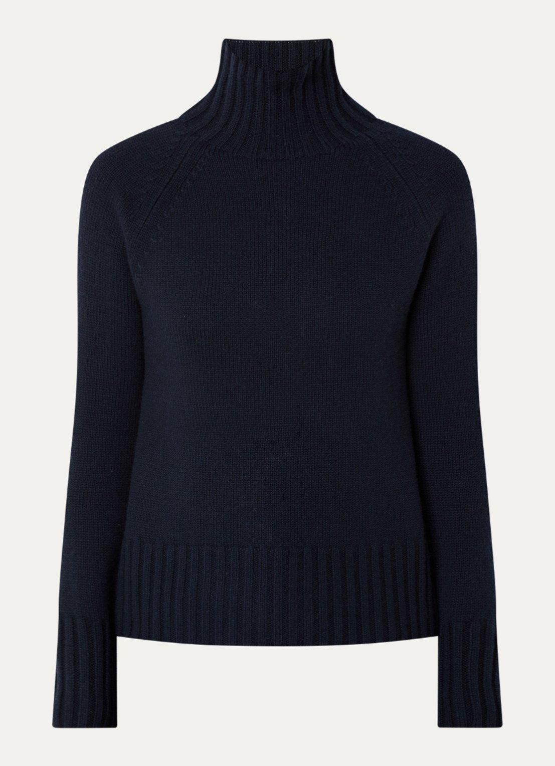 Max Mara Mantova fijngebreide trui in kasjmierblend met col - voorkant 3 donkerblauw