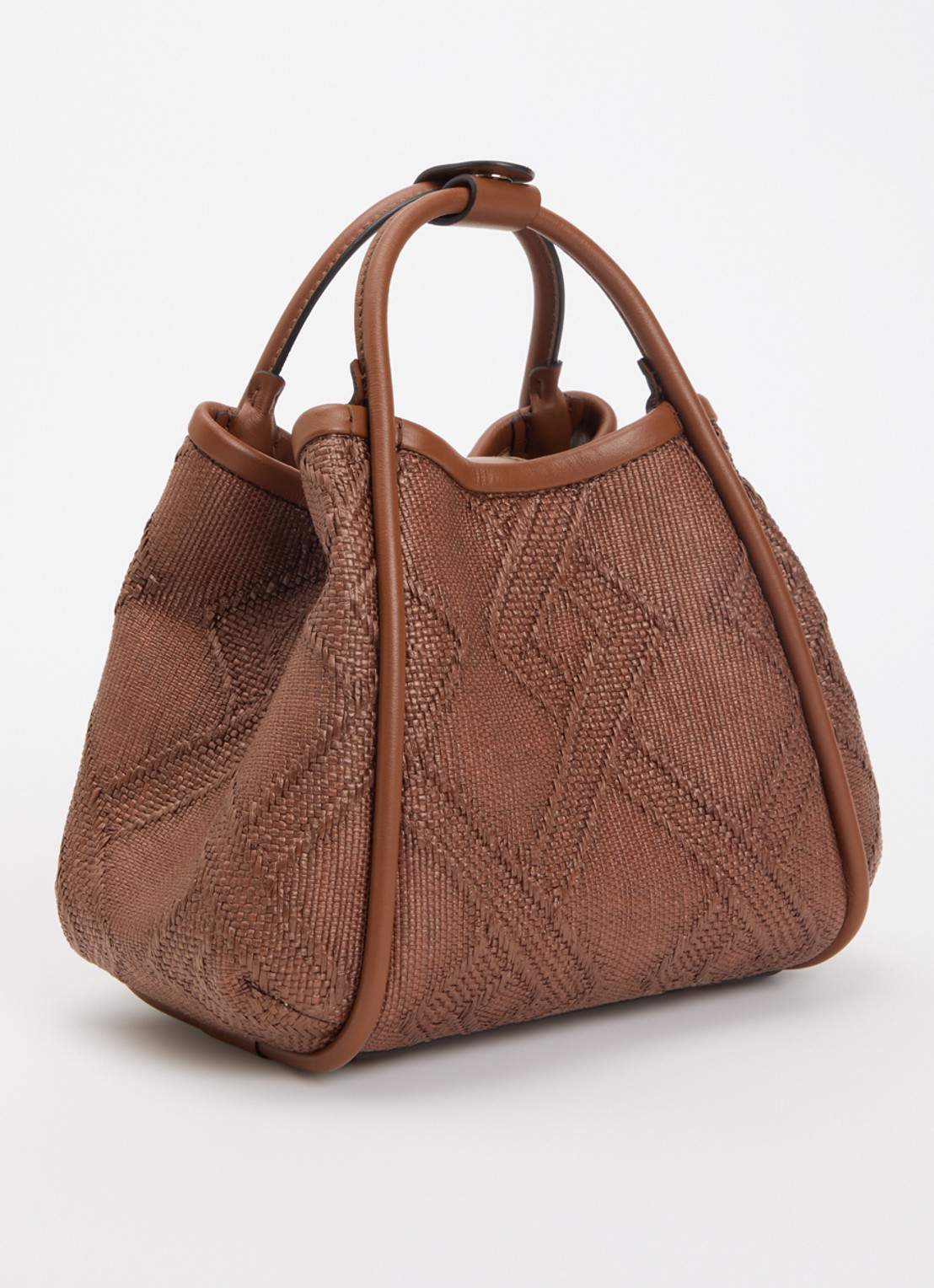 Max Mara Marine Extra Small handtas met details van leer en afneembare schouderriem - achterkant 5 chocoladebruin