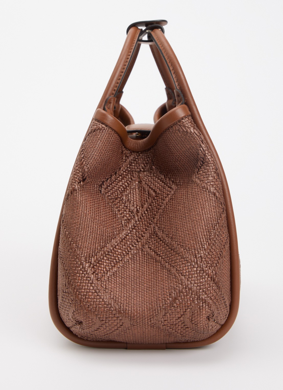 Max Mara Marine Extra Small handtas met details van leer en afneembare schouderriem - detail 2 chocoladebruin
