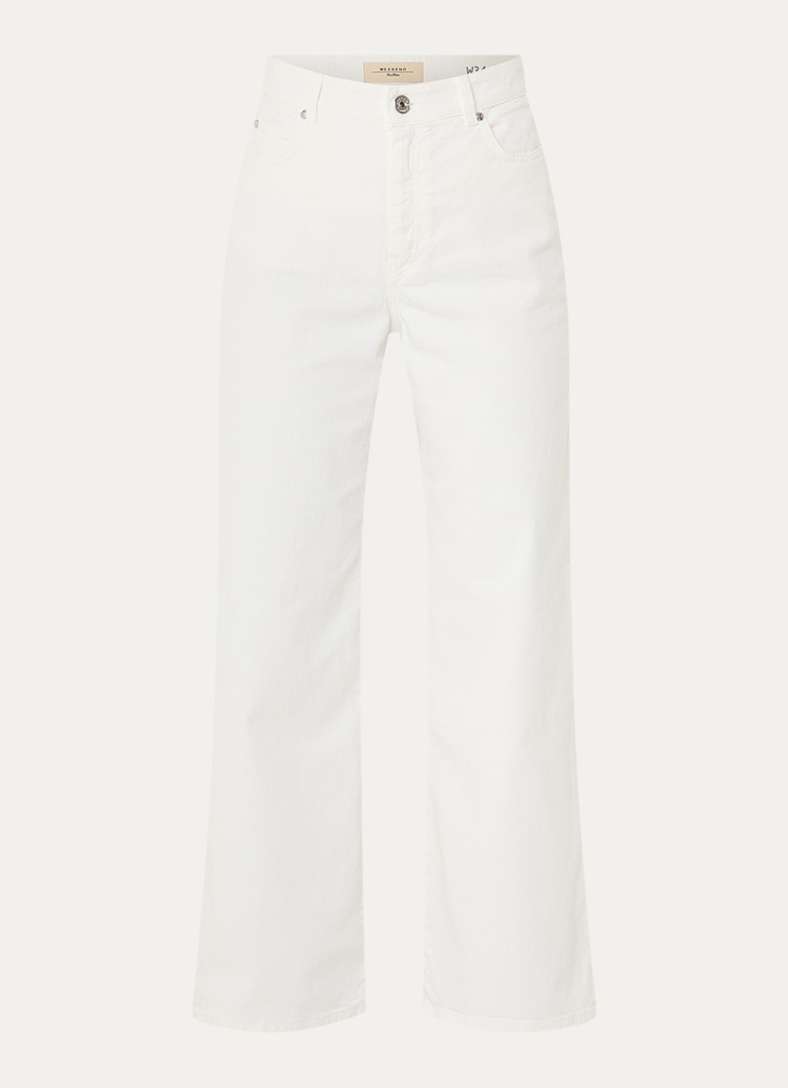 Max Mara Medina high waist straight leg jeans met gekleurde wassing - voorkant gebroken wit