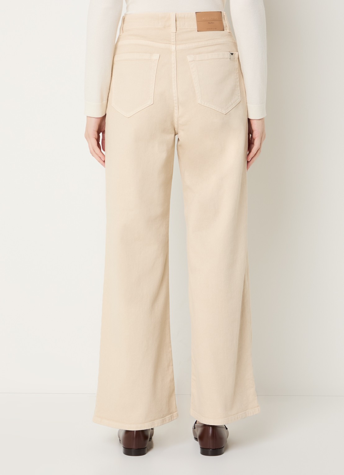 Max Mara Medina high waist straight leg jeans met gekleurde wassing - achterkant zand