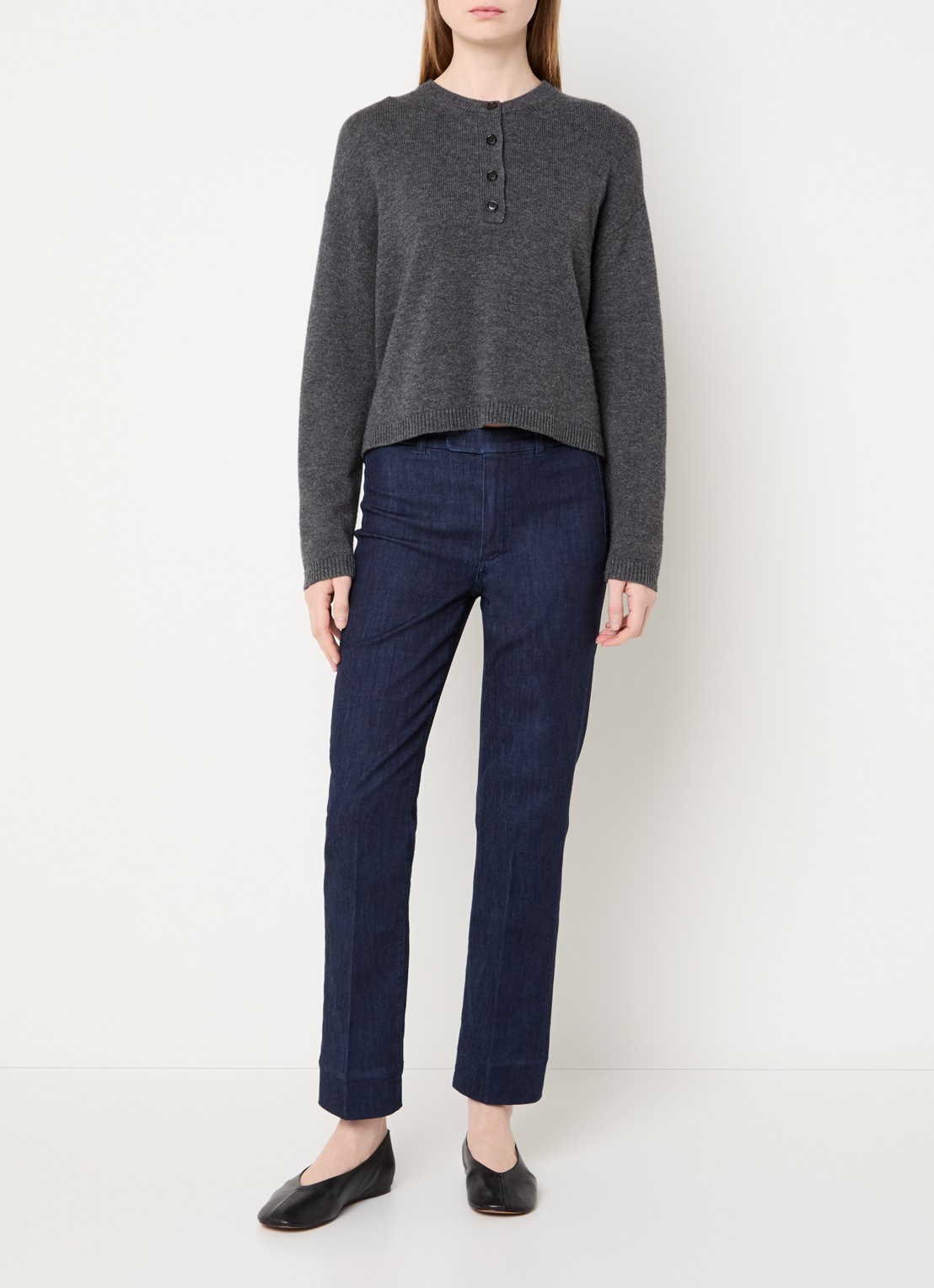 Max Mara Mid waist slim fit jeans met donkere wassing - voorkant 4 indigo