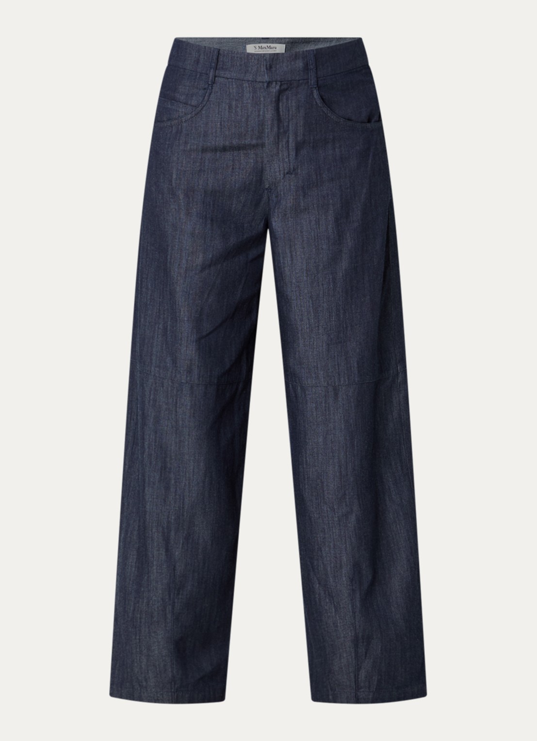Max Mara Mid waist wide fit broek met steekzakken - voorkant 3 indigo