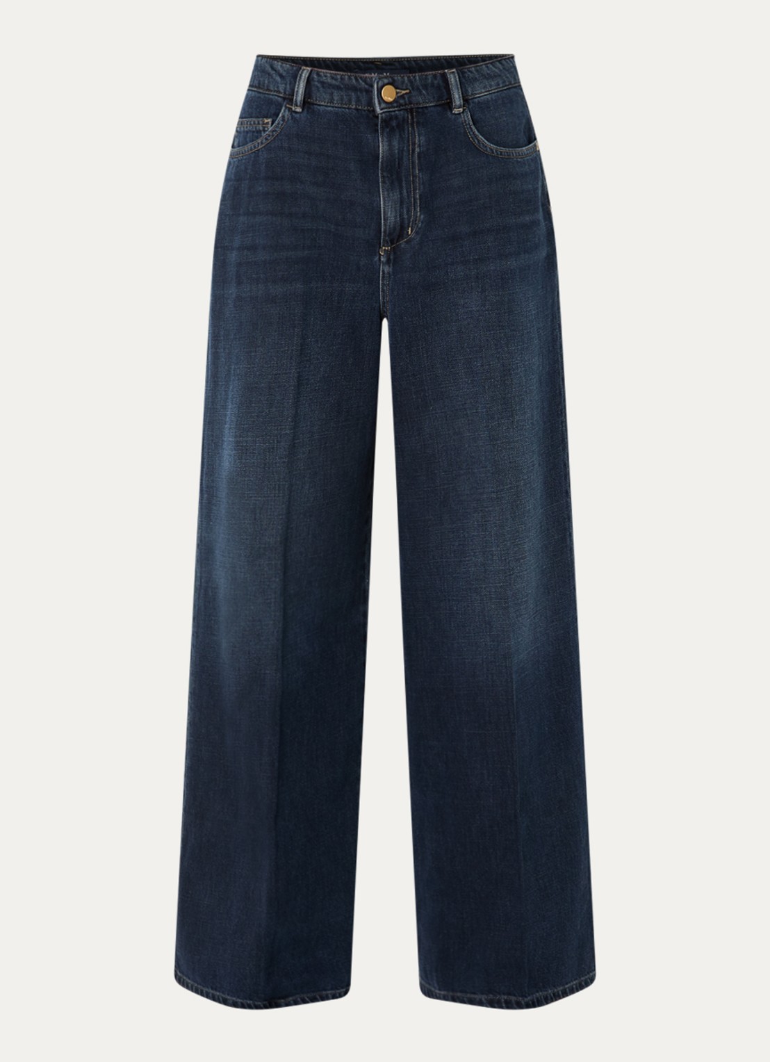 Max Mara Mid waist wide fit jeans met donkere wassing - voorkant 4 indigo