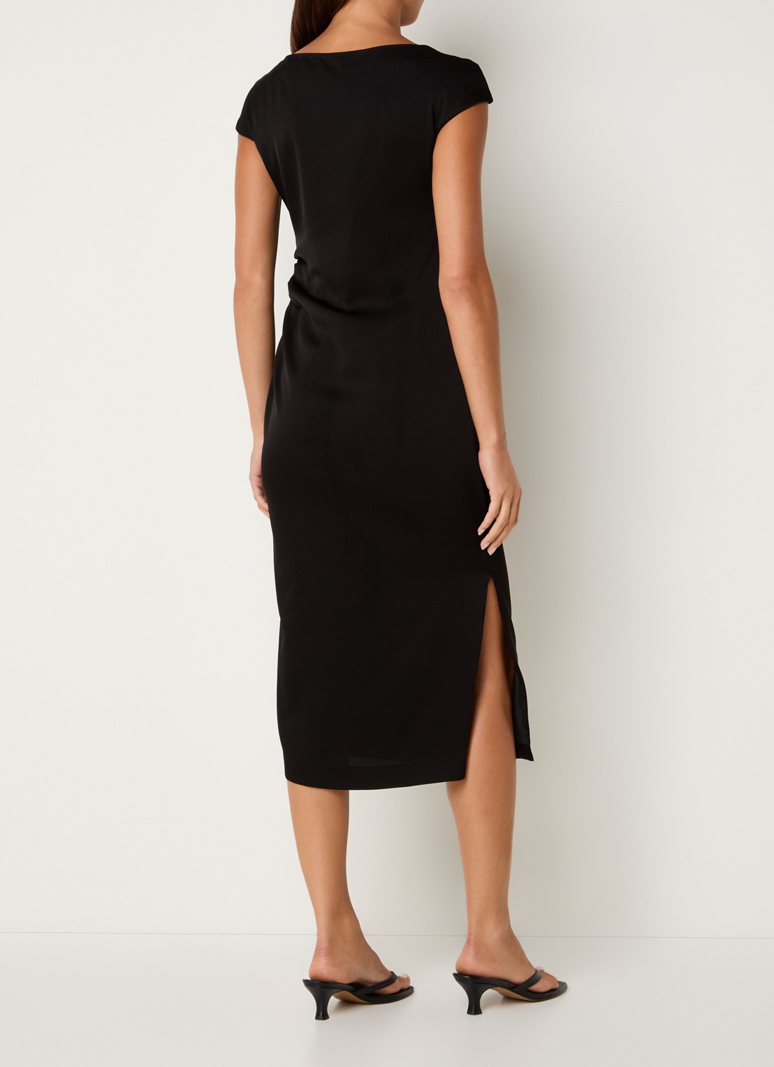 Max Mara Midi jurk met boothals - achterkant zwart