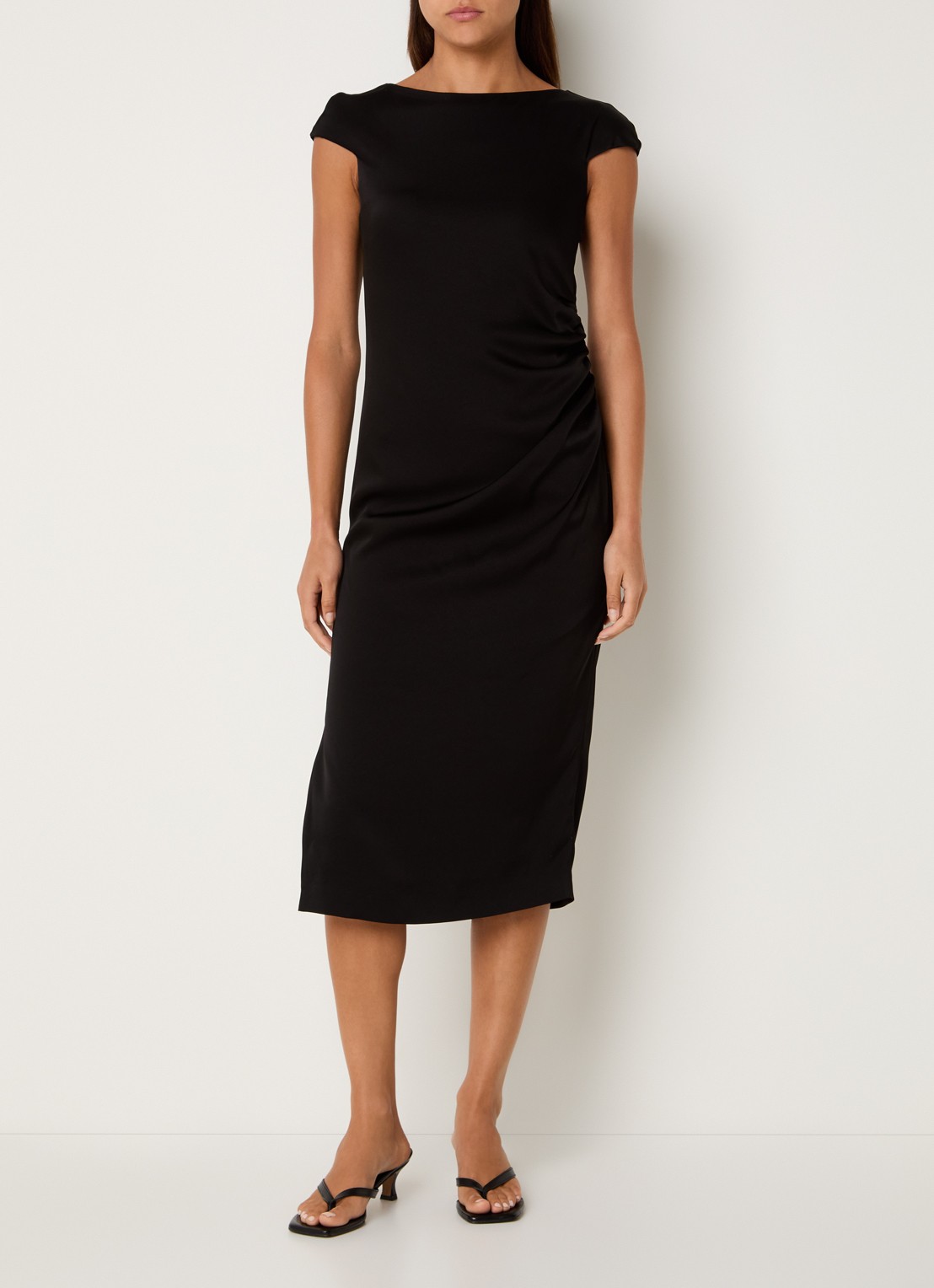 Max Mara Midi jurk met boothals - detail 4 zwart