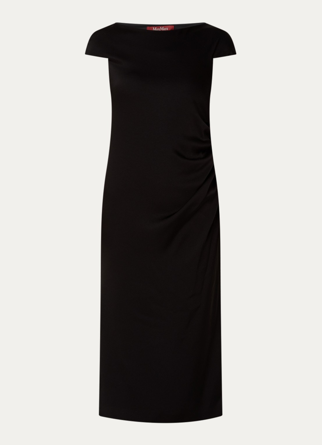 Max Mara Midi jurk met boothals - voorkant 2 zwart