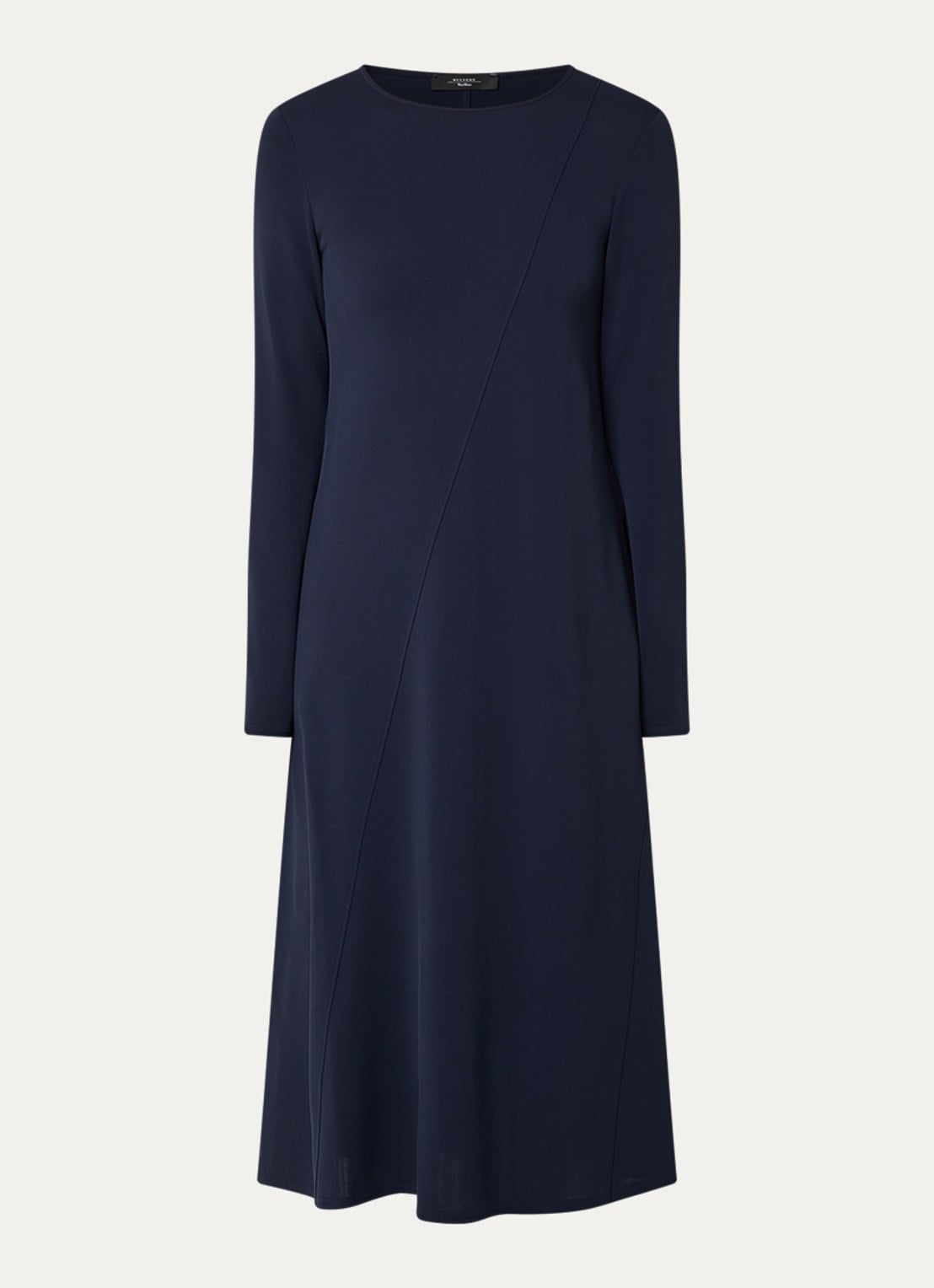 Max Mara Midi jurk met stretch - voorkant 2 donkerblauw