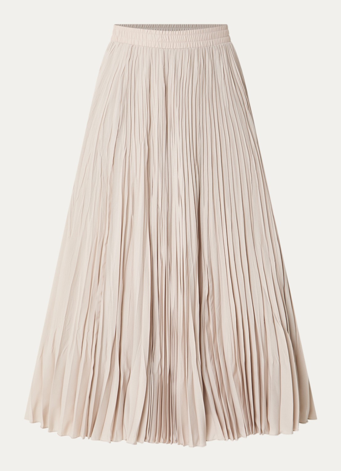 Max Mara Midi rok met plooidetail - voorkant beige