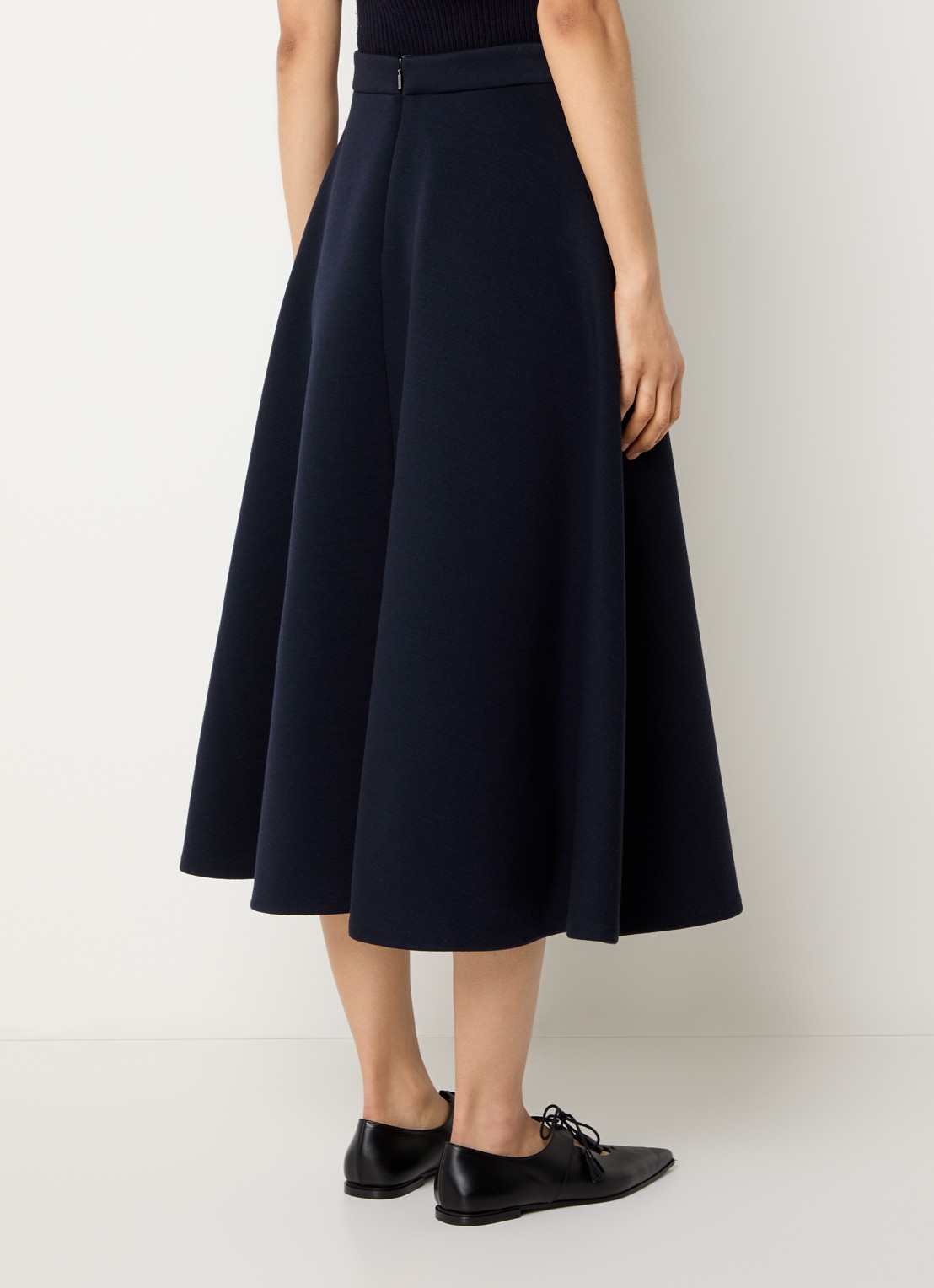 Max Mara Midi rok met stretch - achterkant donkerblauw