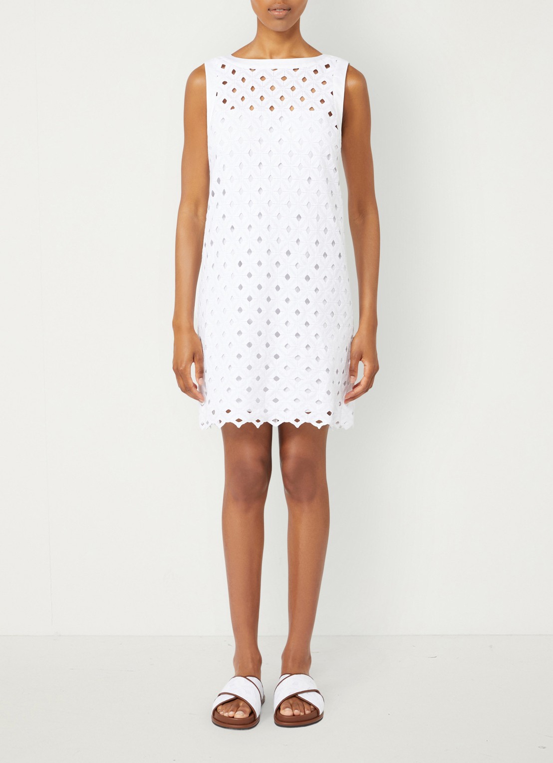 Max Mara Mini jurk met cut-out detail - detail wit