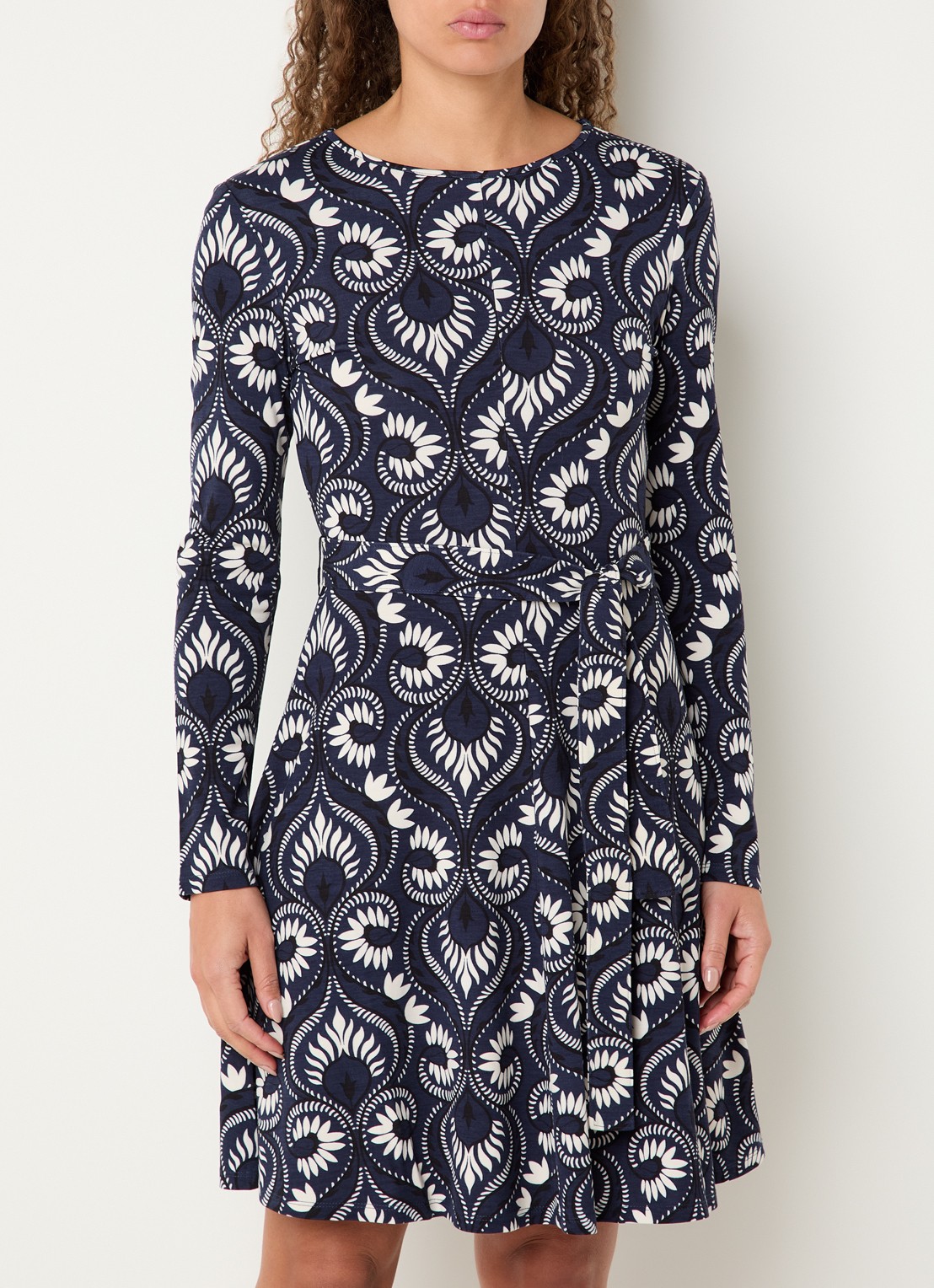 Max Mara Mini jurk met print - detail 2 donkerblauw