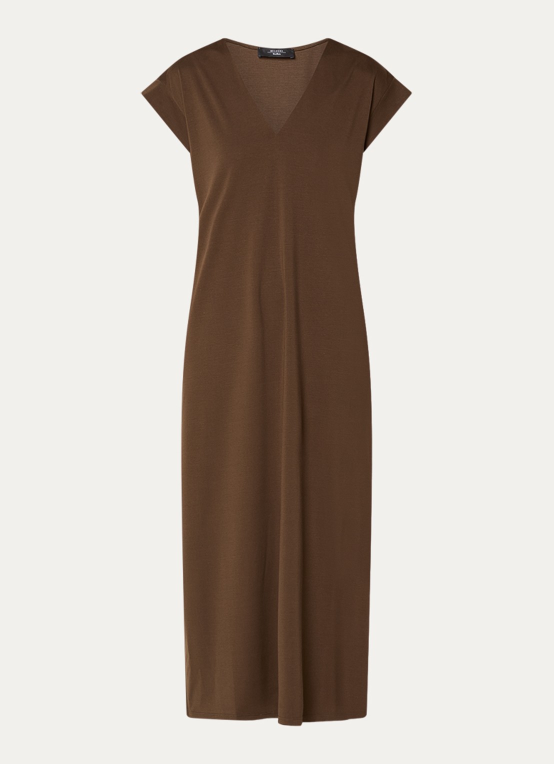 Max Mara Mirto midi jurk met V-hals - voorkant 3 bruin