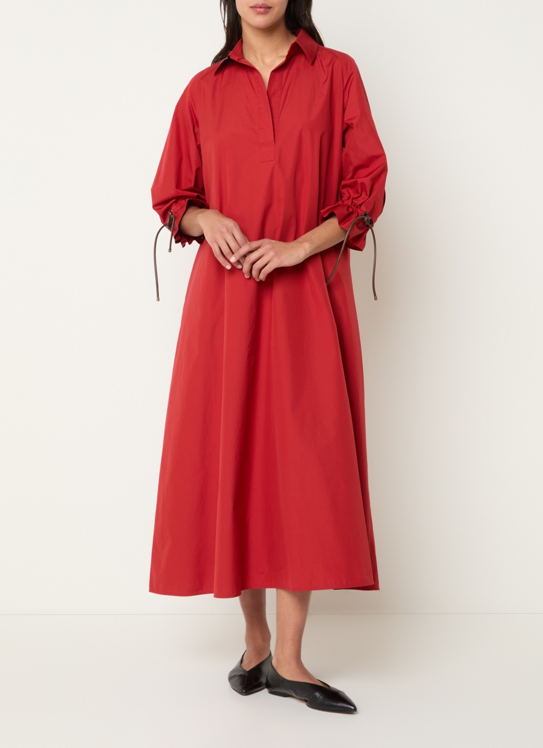 Max Mara Mirto midi tuniekjurk met strikceintuur - detail 4 rood