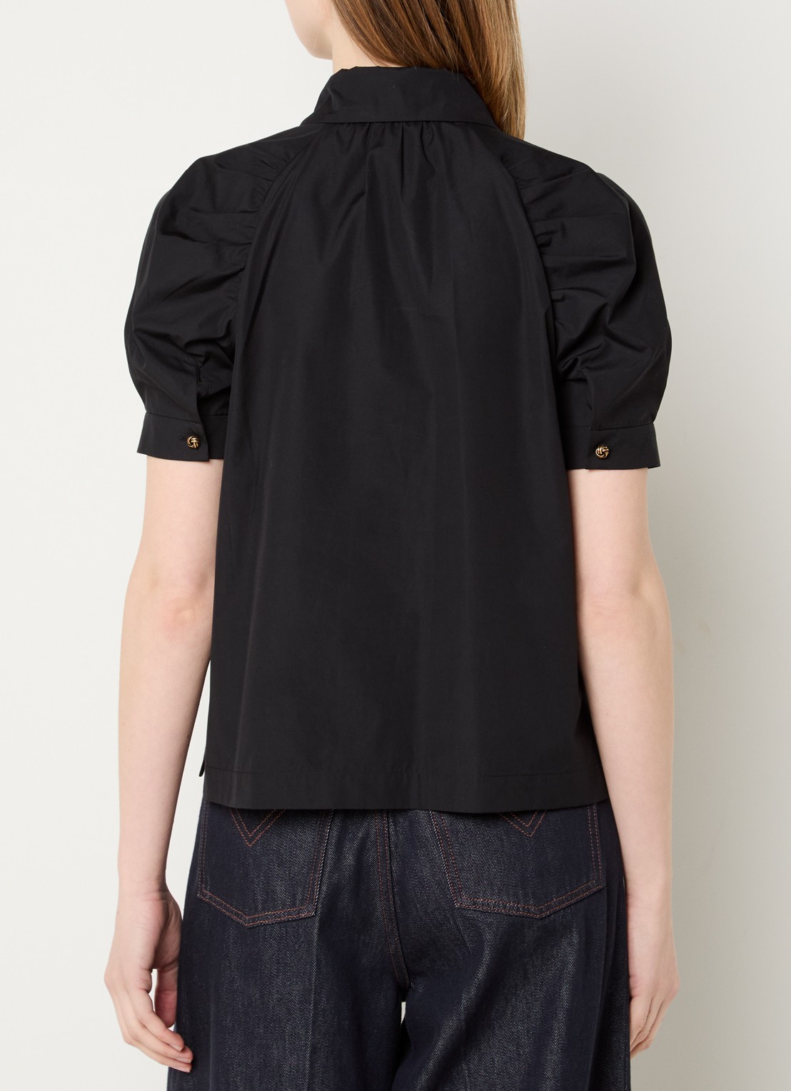 Max Mara Mstamore blouse met kraag - achterkant 4 zwart