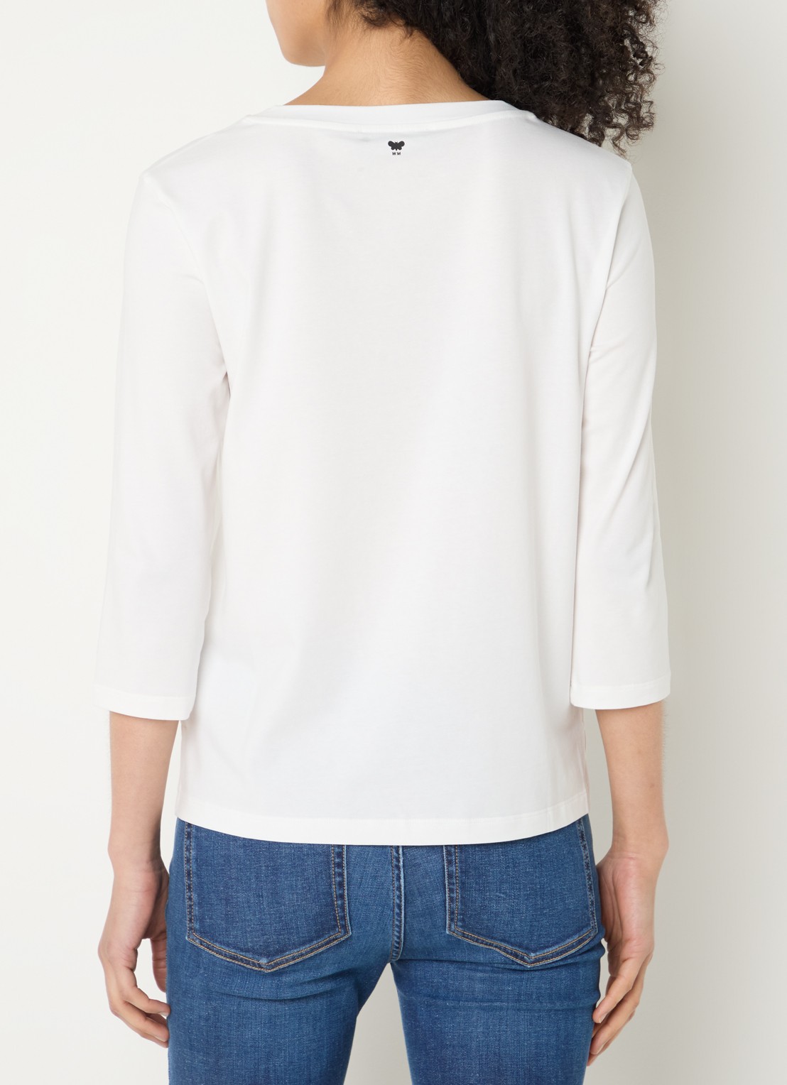 Max Mara Multia longsleeve met driekwart mouw en ronde hals - achterkant 4 gebroken wit