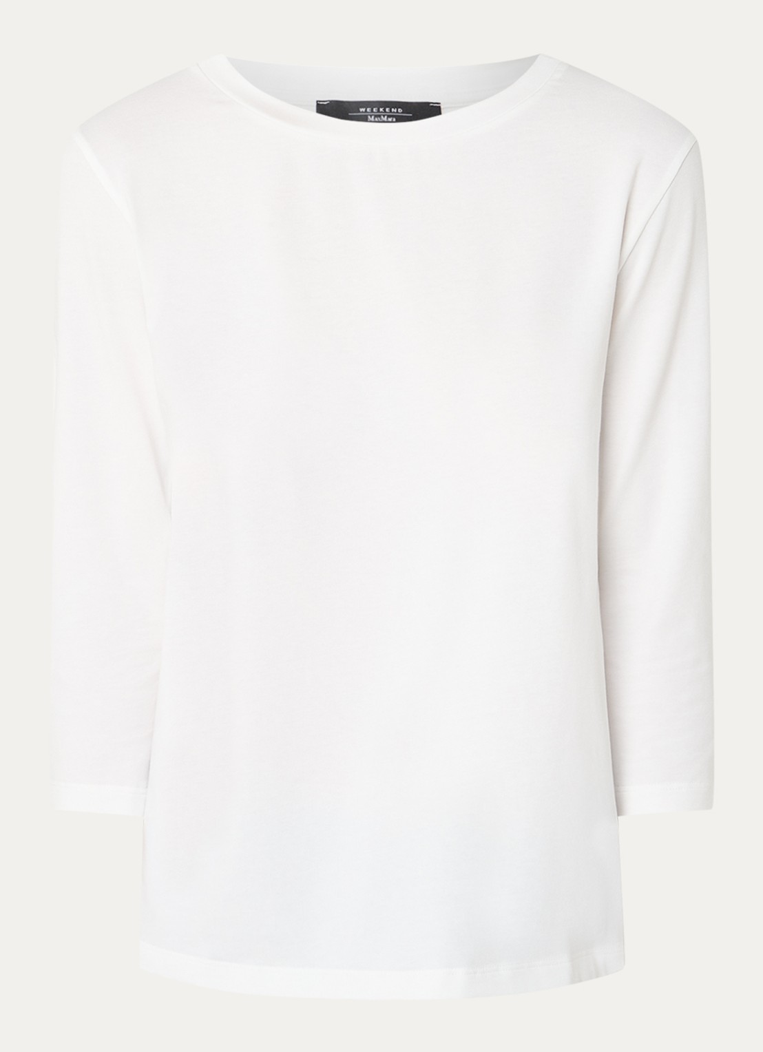 Max Mara Multia longsleeve met driekwart mouw en ronde hals - voorkant 2 gebroken wit