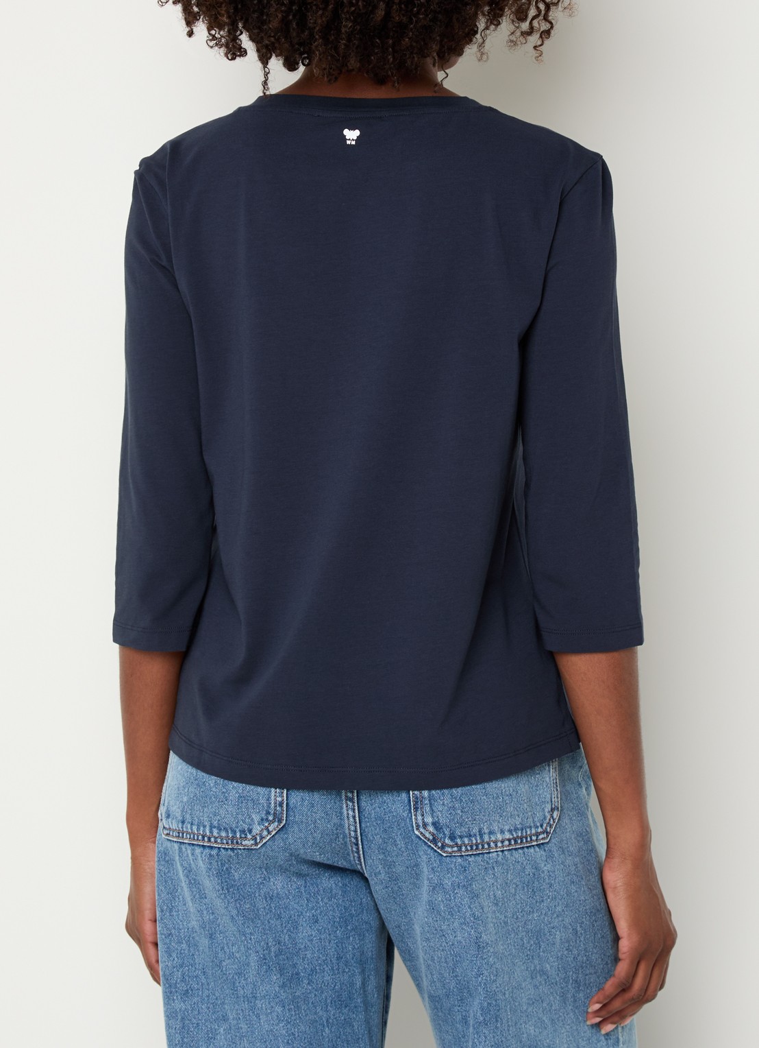 Max Mara Multia top met ronde hals - achterkant 2 donkerblauw