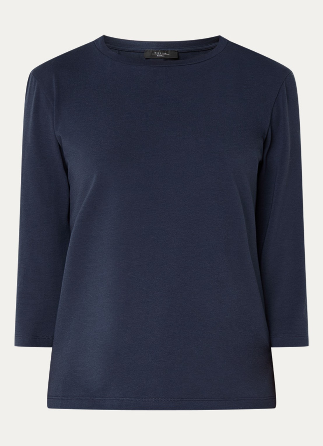 Max Mara Multia top met ronde hals - voorkant 3 donkerblauw