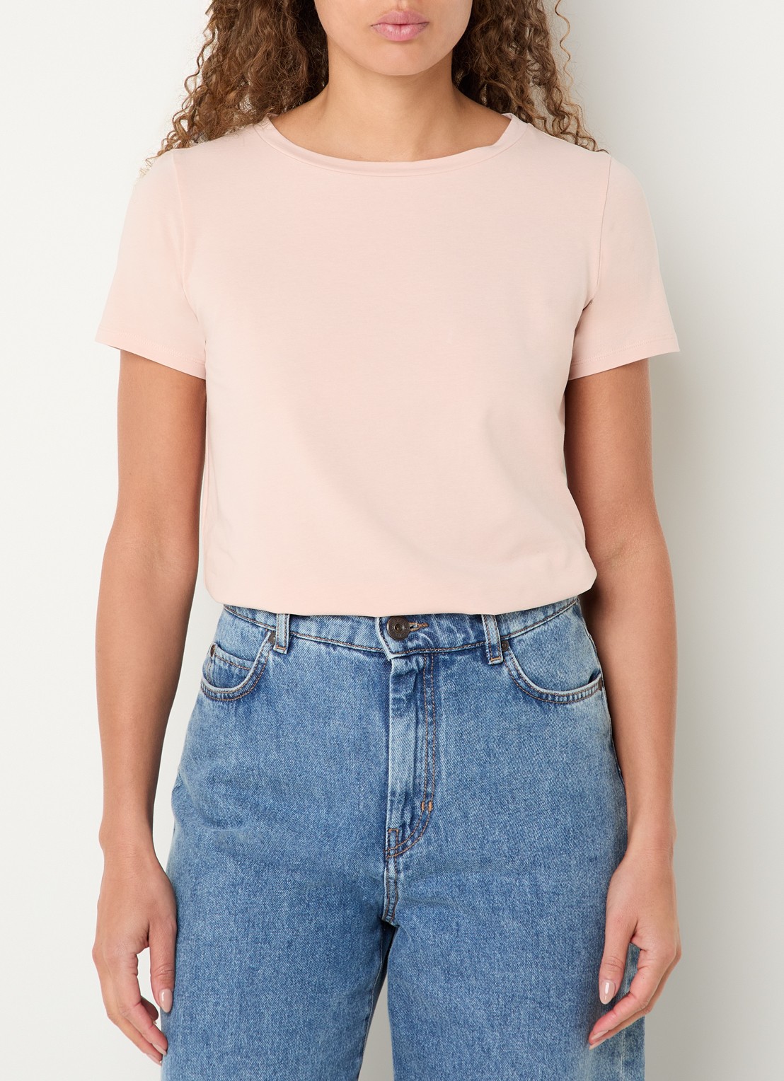 Max Mara Multib T-shirt met ronde hals - detail lichtroze
