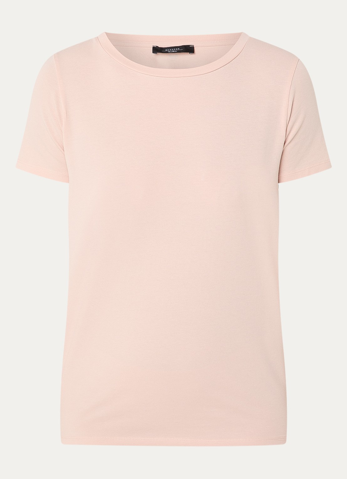 Max Mara Multib T-shirt met ronde hals - voorkant 2 lichtroze