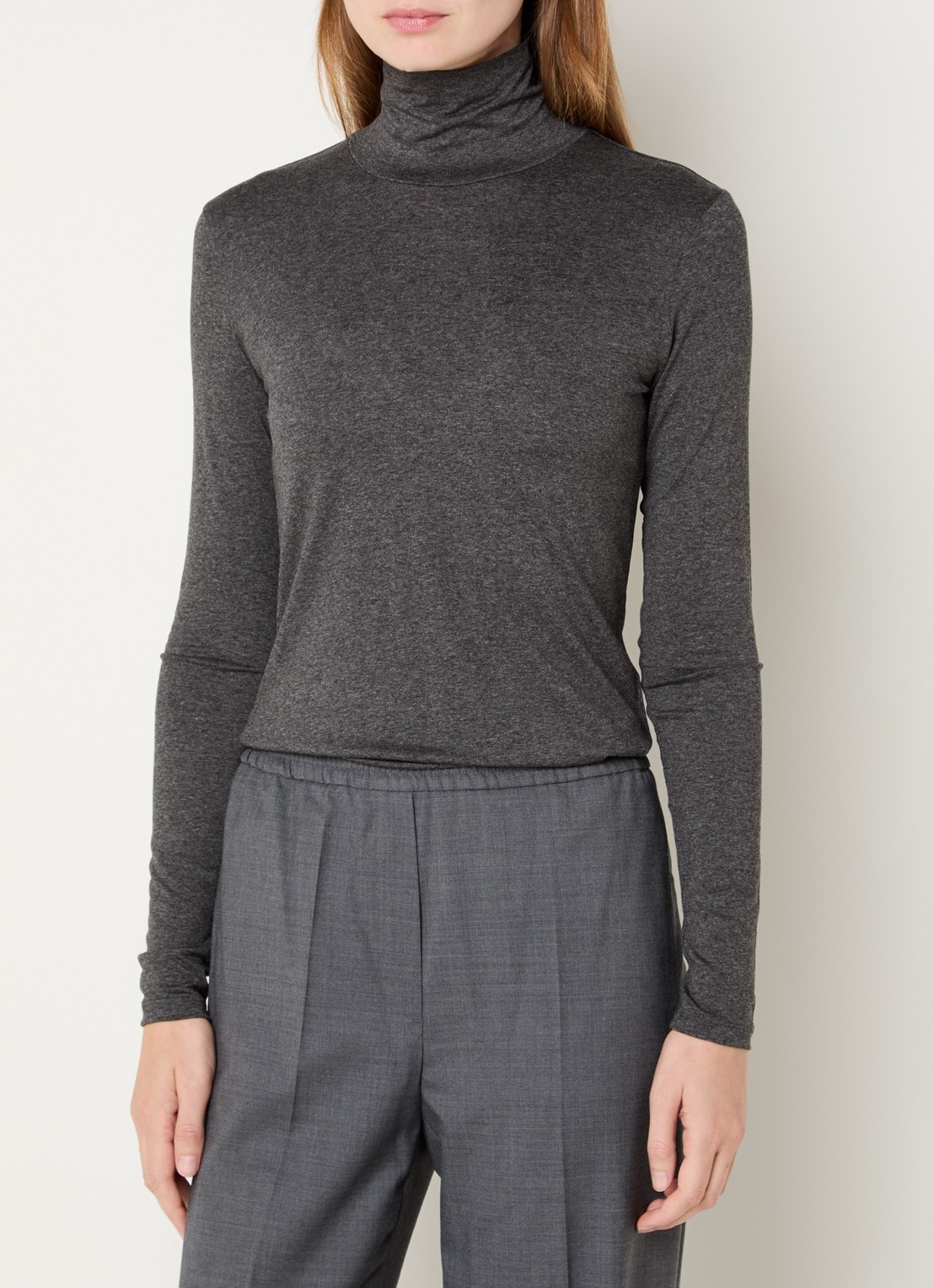 Max Mara Multif top van jersey met col - detail donkergrijs