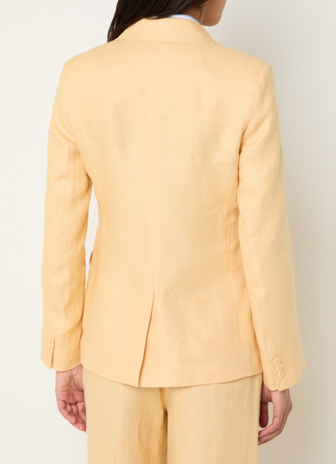 Max Mara Nalut blazer van linnen met klepzakken - achterkant geel