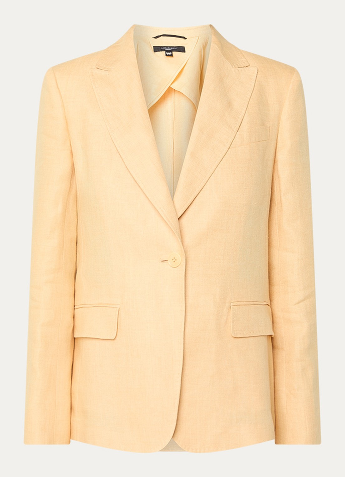 Max Mara Nalut blazer van linnen met klepzakken - voorkant 2 geel