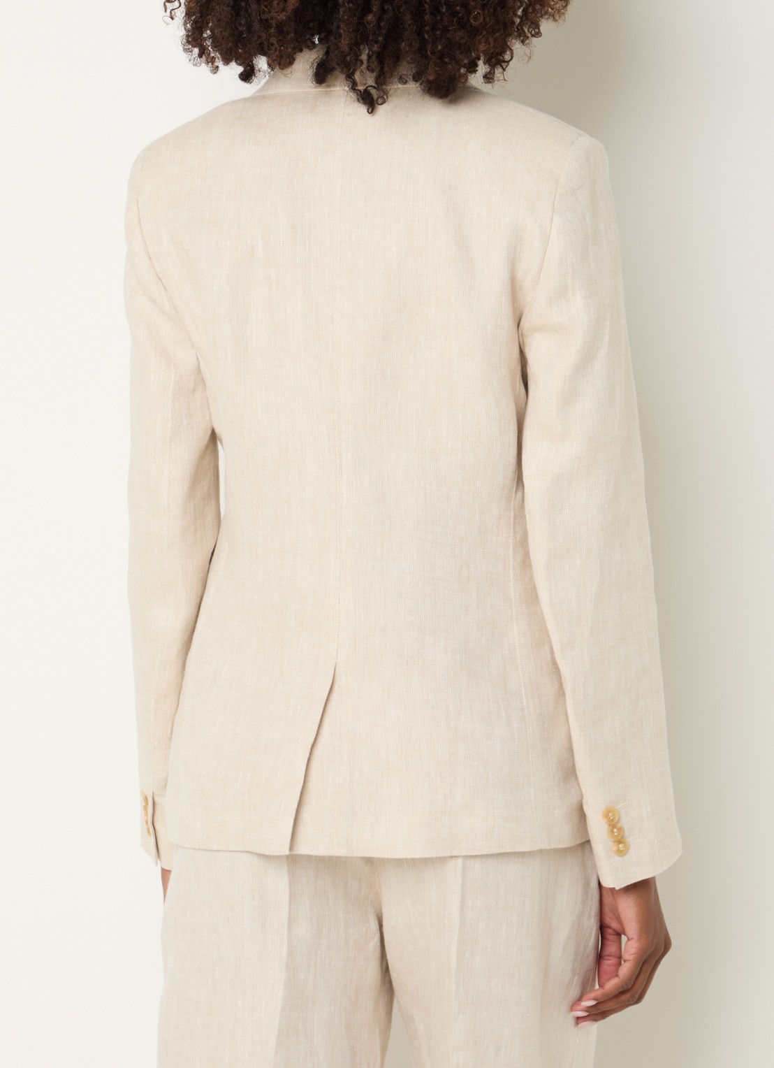 Max Mara Nalut blazer van linnen met klepzakken - achterkant 3 creme