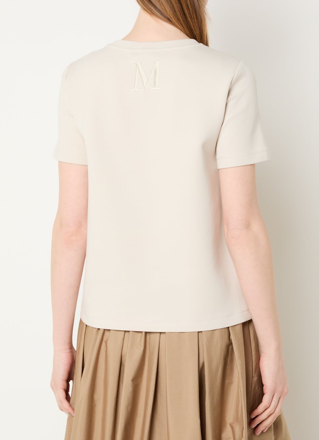Max Mara Nancy T-shirt met ronde hals - achterkant 4 beige