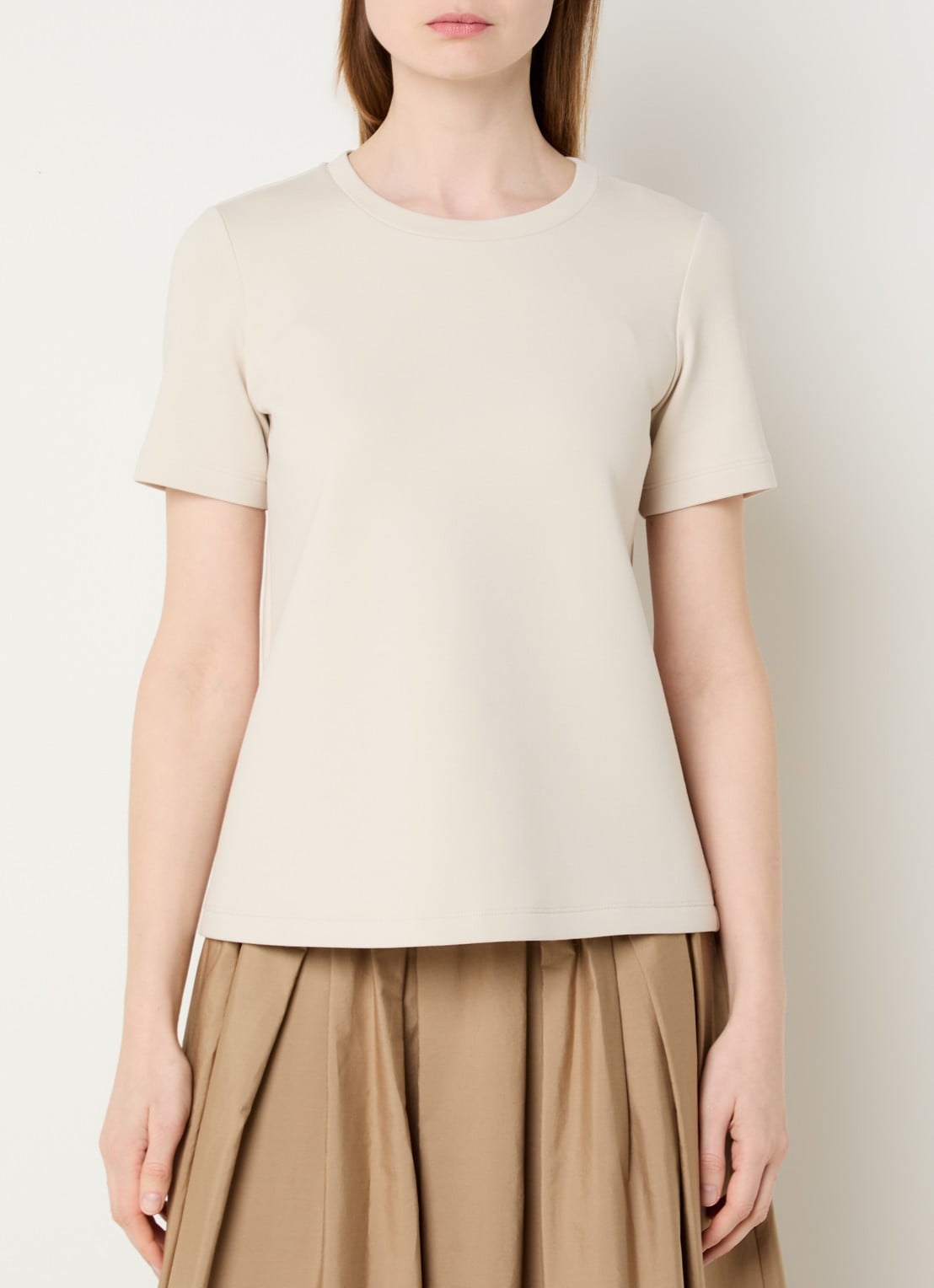 Max Mara Nancy T-shirt met ronde hals - detail beige