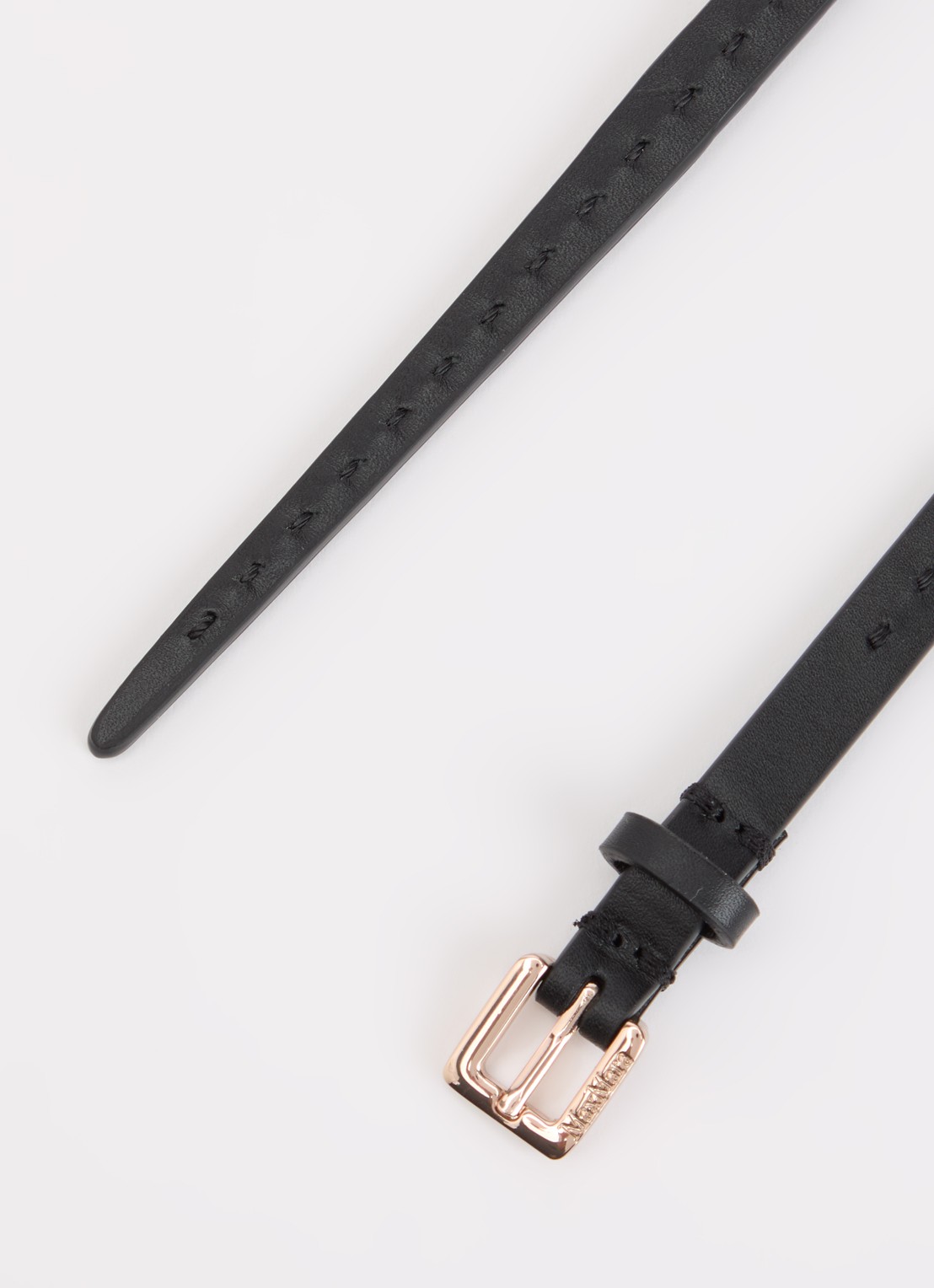 Max Mara Natural riem van kalfsleer - detail 2 zwart