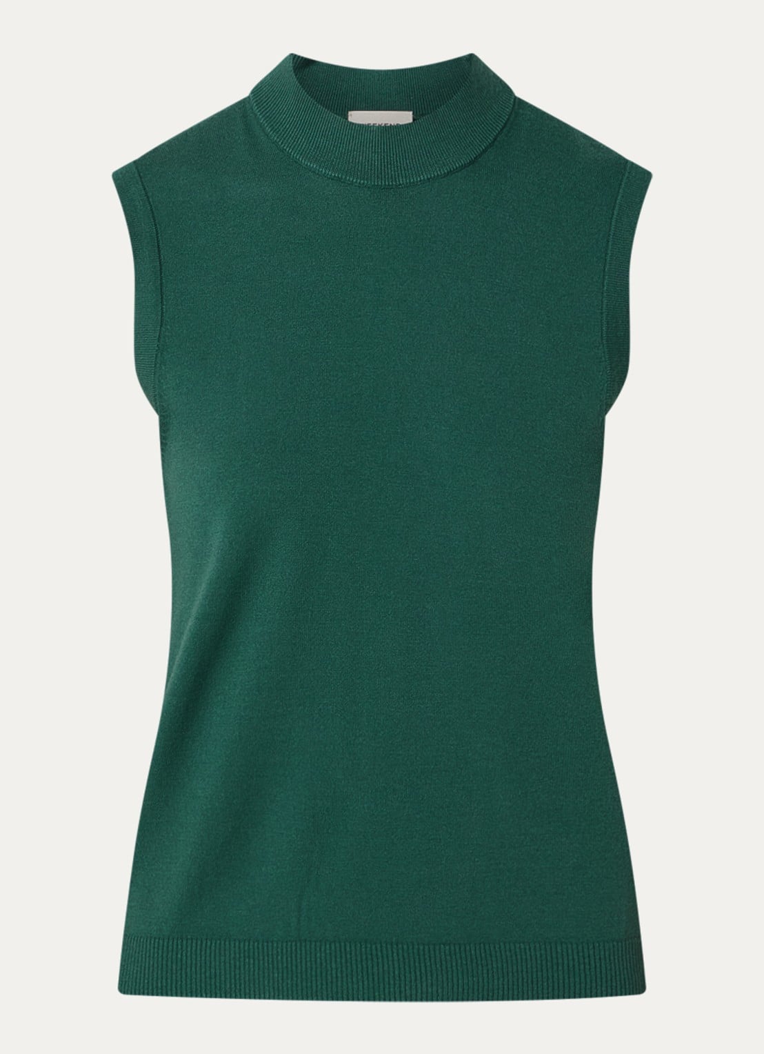 Max Mara Nazione mouwloze trui met ribstructuur - voorkant 2 groen