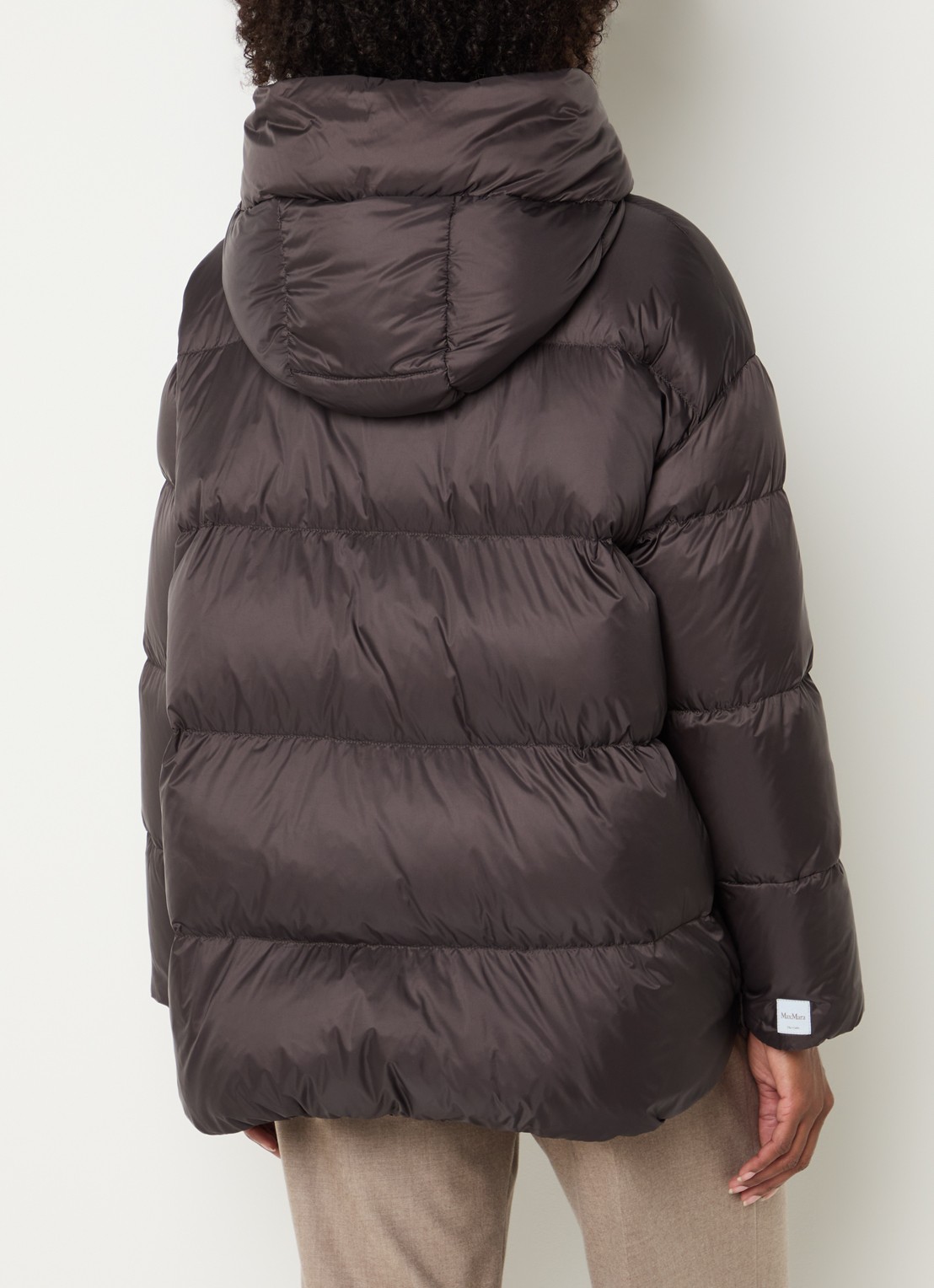 Max Mara Nerine puffer jas met waterafstotende coating - achterkant 3 donkerbruin