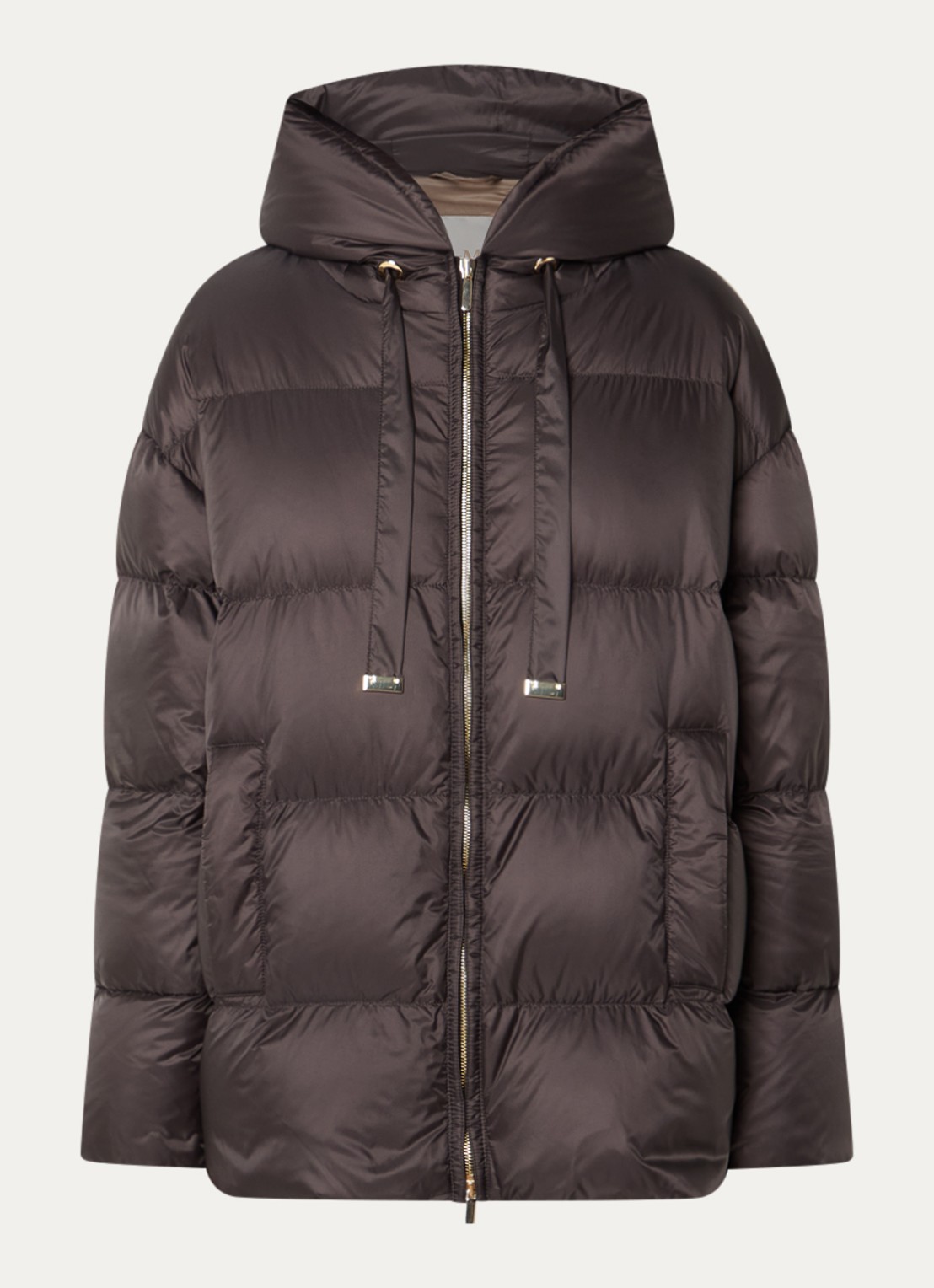 Max Mara Nerine puffer jas met waterafstotende coating - voorkant donkerbruin