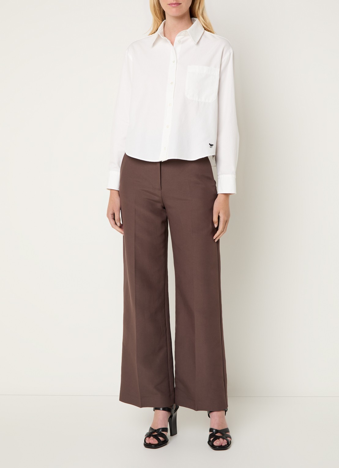 Max Mara Nuoro blouse met borstzak - voorkant 2 wit